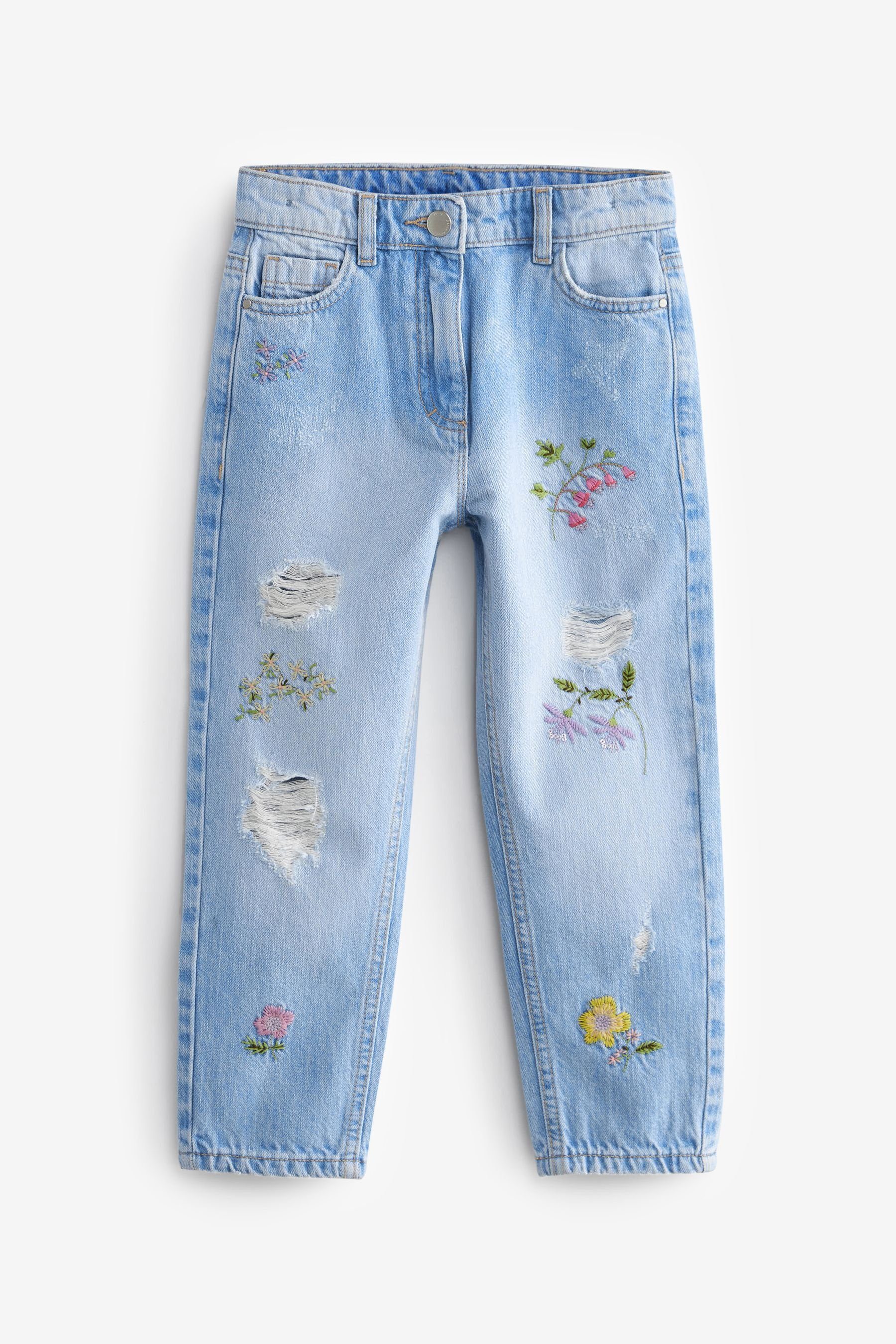 Next Mom-Jeans Mom-Jeans mit Blumenstickereien (1-tlg)