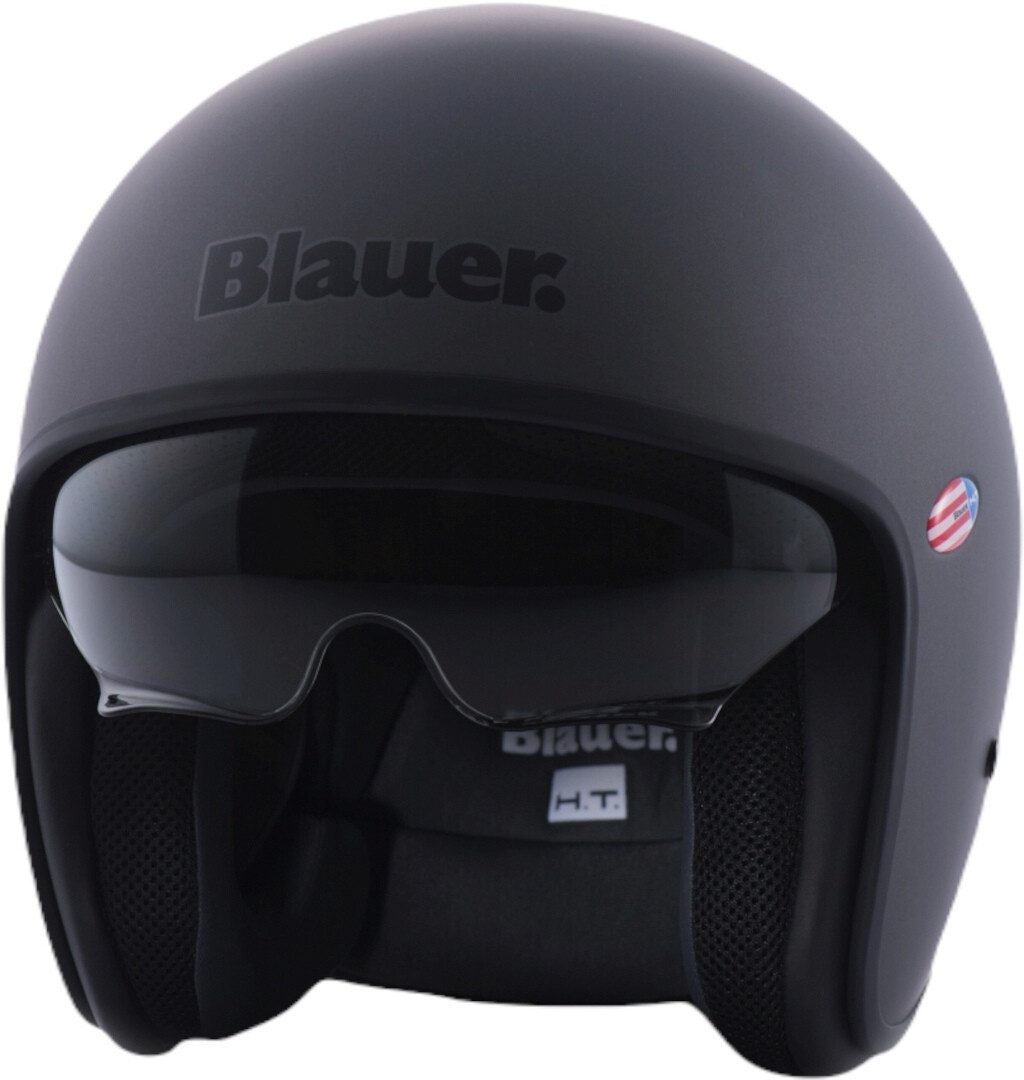 Blauer Motorradhelm Pilot 1.1 Mono 06 Jethelm, Integriertes Sonnenvisier