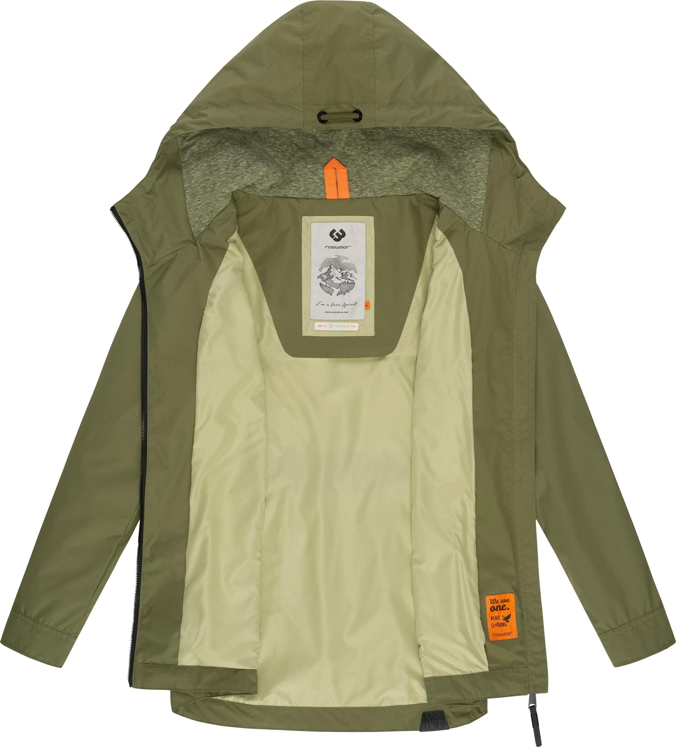 Ragwear Outdoorjacke Zuzka stylische Übergangsjacke mit großer Kapuze