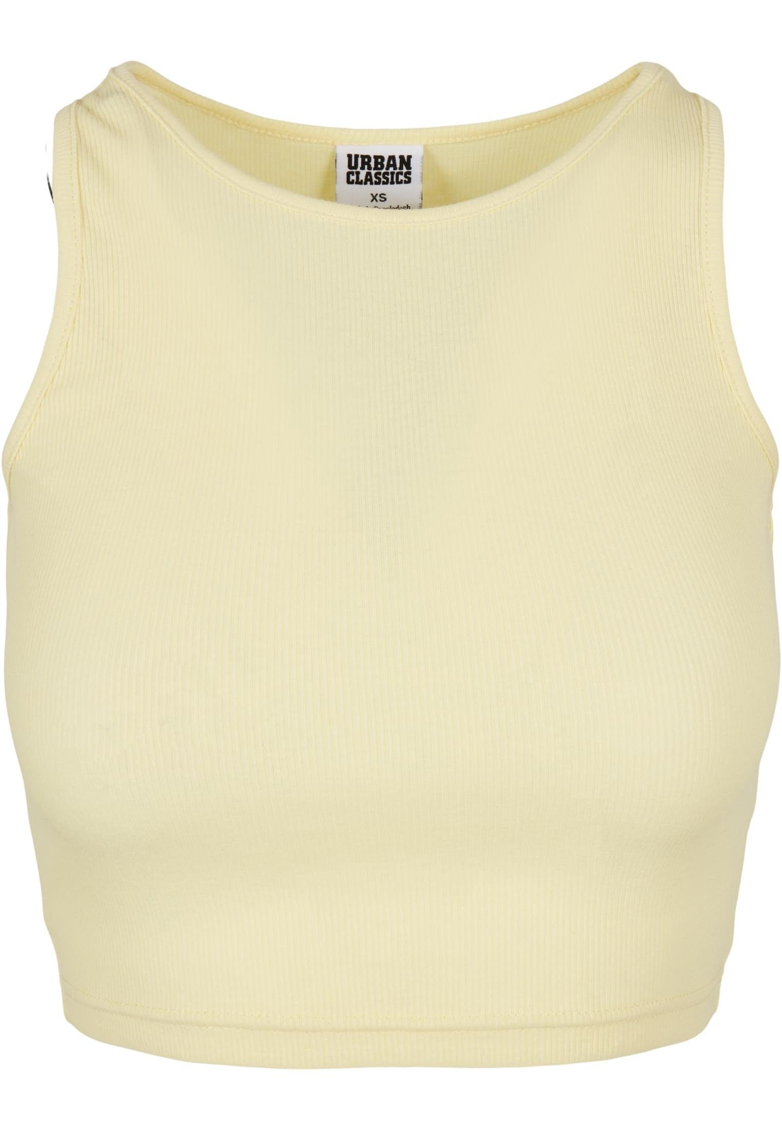 (1-tlg) softyellow URBAN Damen Cropped T-Shirt Ladies Top Rib CLASSICS