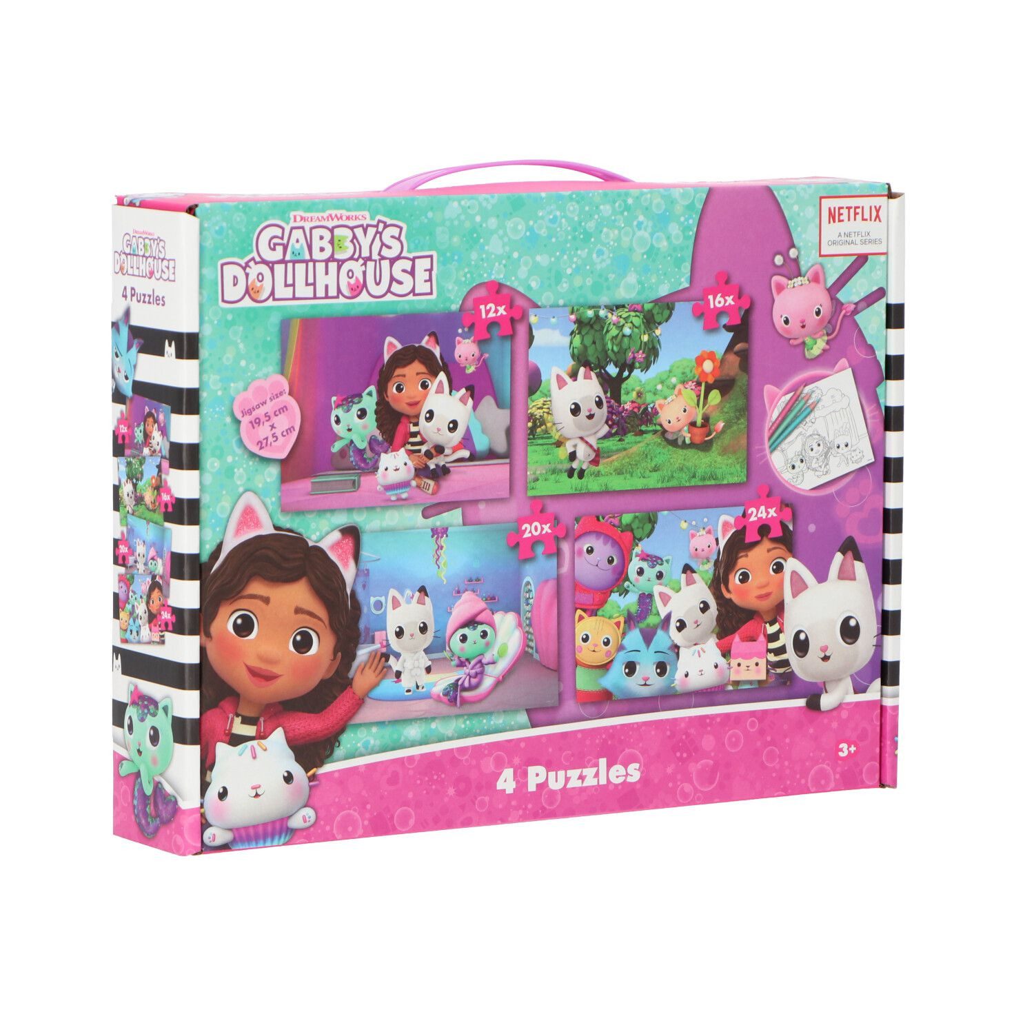 Gabby's Dollhouse Puzzle Puzzlekollektion 4er-Pack unterhaltsames Set für K günstig online kaufen
