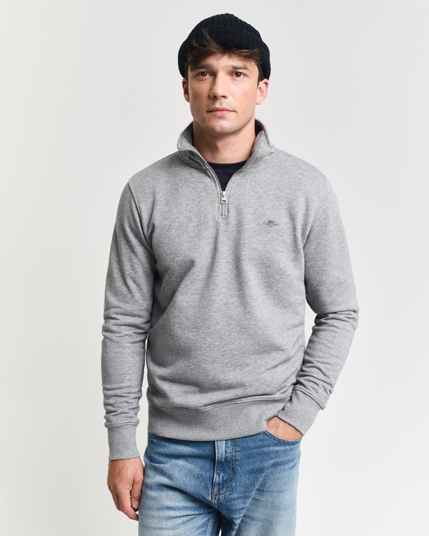 Gant Sweatshirt REG SHIELD HALF ZIP SWEAT mit Logostickerei auf der Brust günstig online kaufen