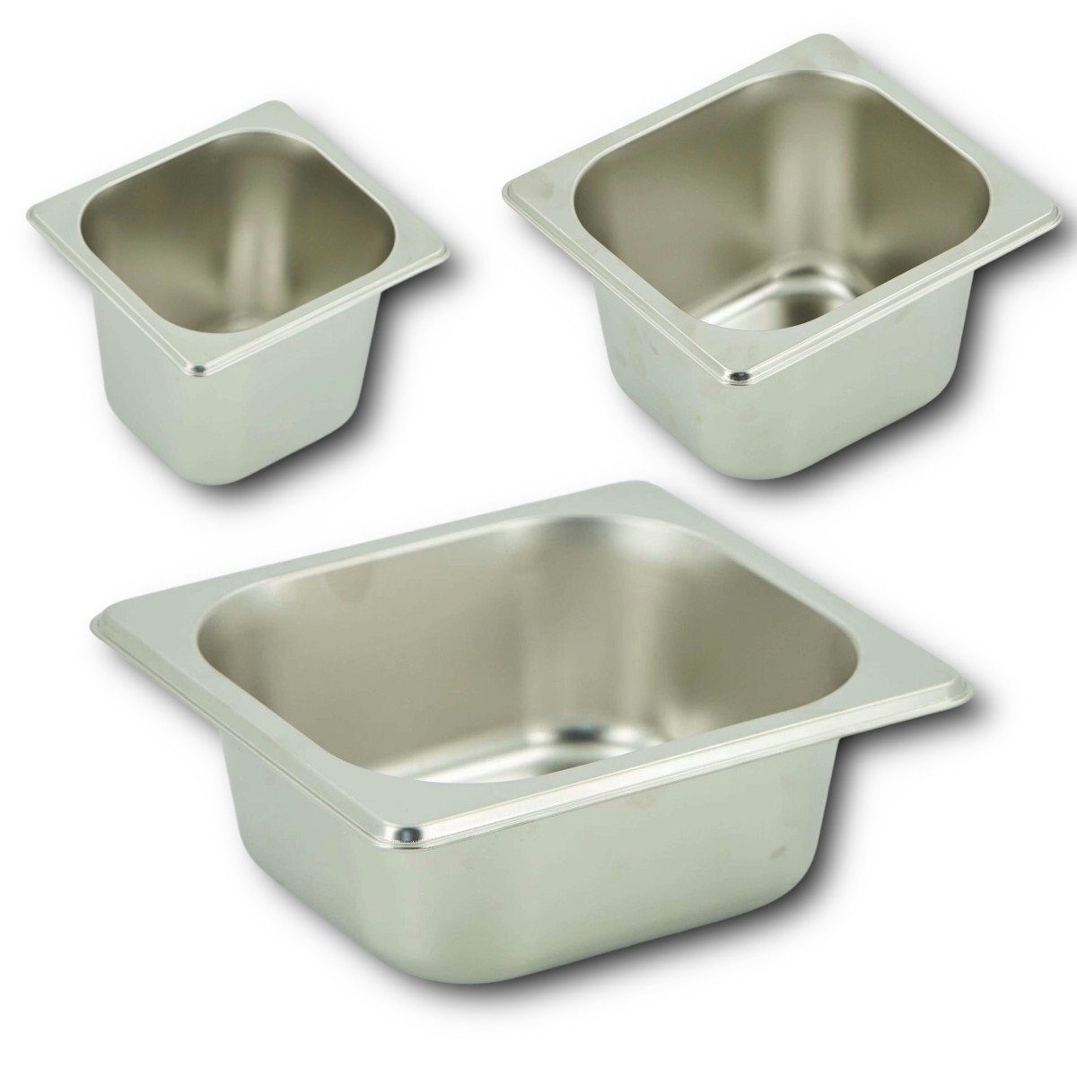 HOOZ Thermobehälter GN Thermobehälter & Deckel Wärmebehälter aus Edelstahl, Edelstahl, (Packung, 1-tlg., ineinander stapelbar, 100 mm hoch), stapelbar