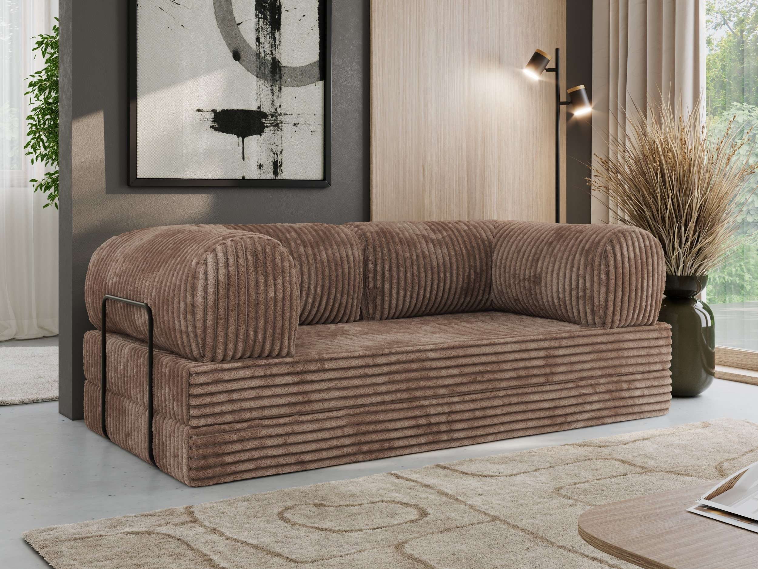 MKS MÖBEL Sofa ORSETTO, Set, Schlafsofa, HR- und T30-Schaum, stabiler Metallrahmen, flexibel konfigurierbar, Couch