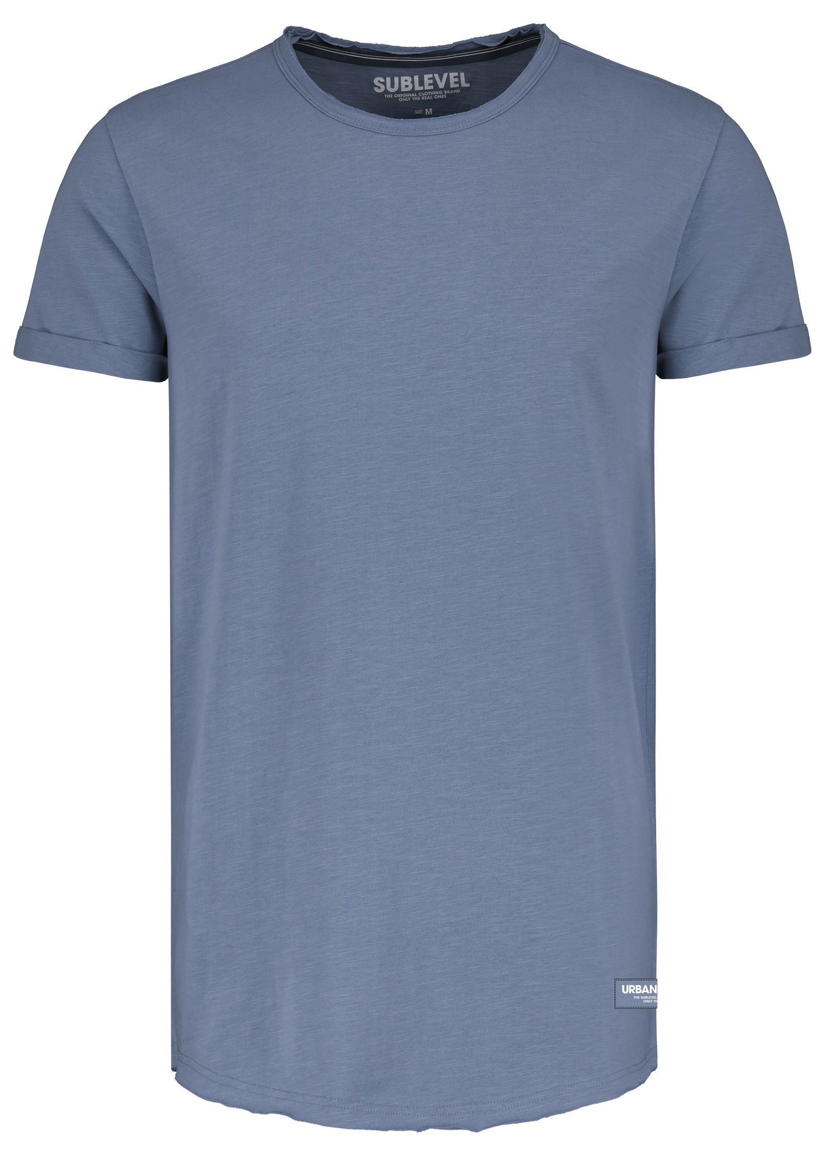 SUBLEVEL T-Shirt Herren Shirt Long Shaped lang geschnitten schwere Qualität günstig online kaufen