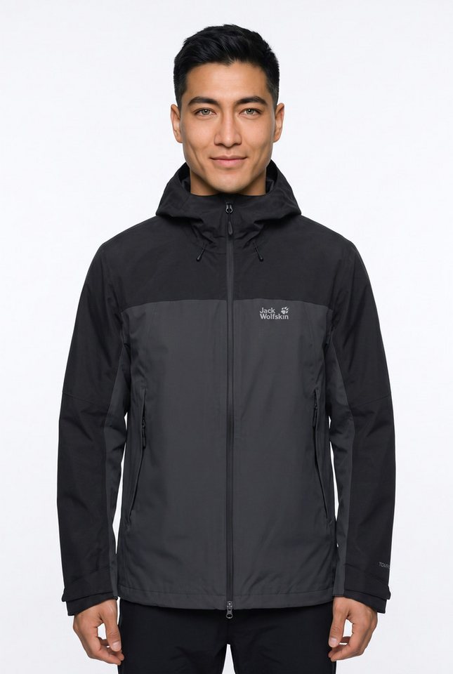 Jack Wolfskin 3-in-1-Funktionsjacke mit Kapuze mit regulierbarem Elastikband, wasserdicht, winddicht