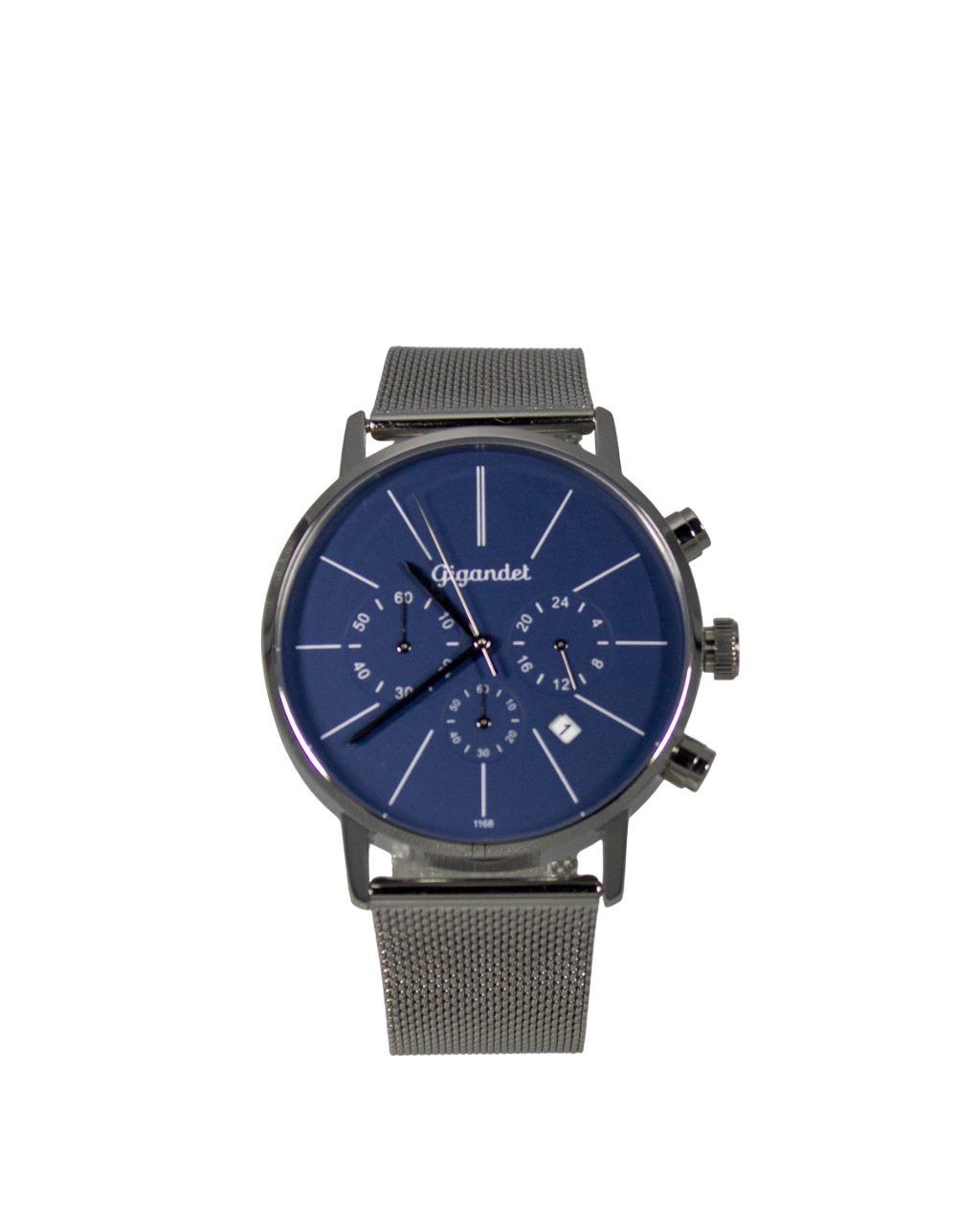 Gigandet Chronograph Armbanduhr Herren Damen Silber Braun Datum G32-011, Mesharmband, Edelstahlgehäuse, 3ATM wasserdicht