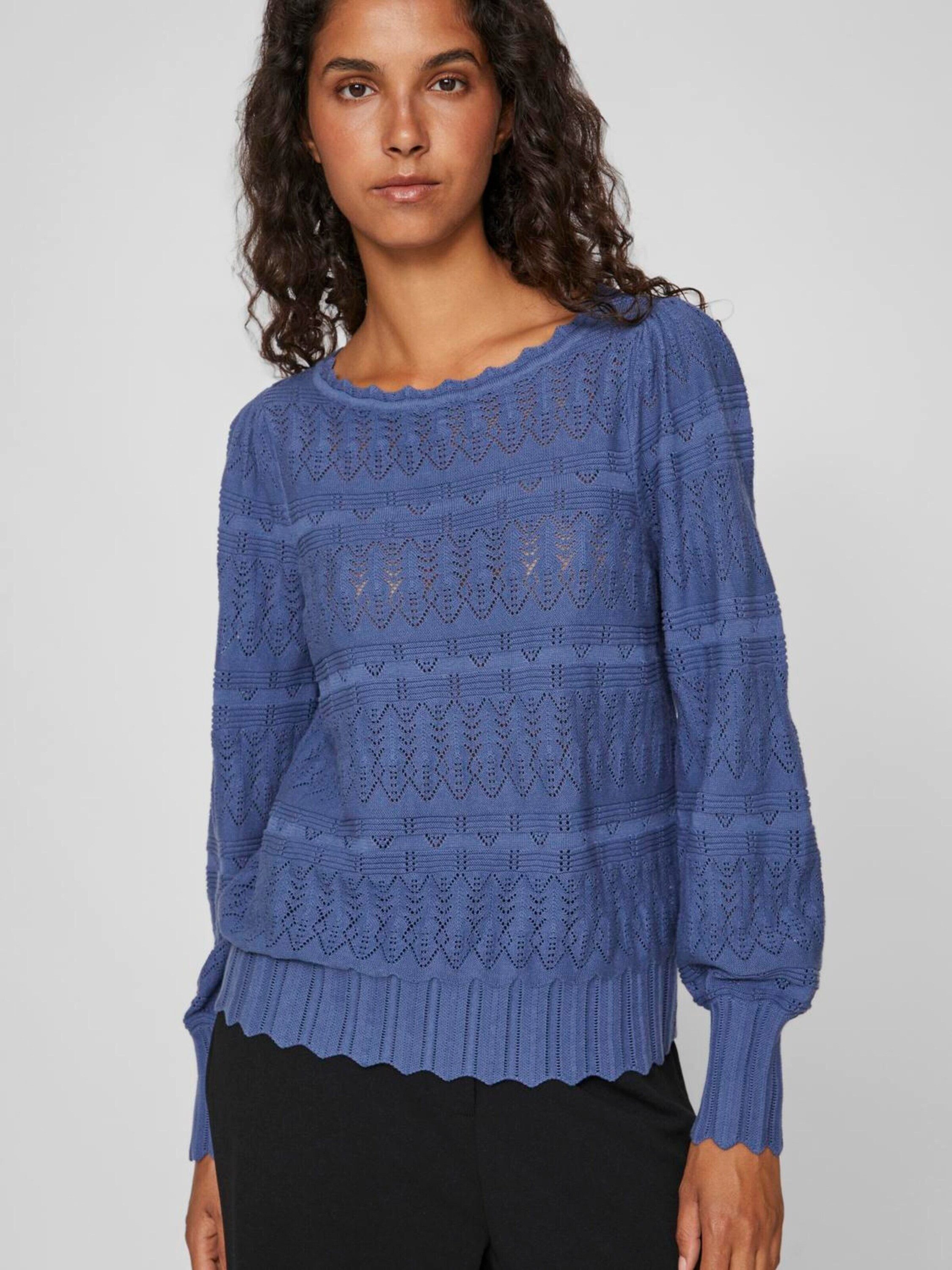 Vila Strickpullover VIVO (1-tlg) Lochmuster