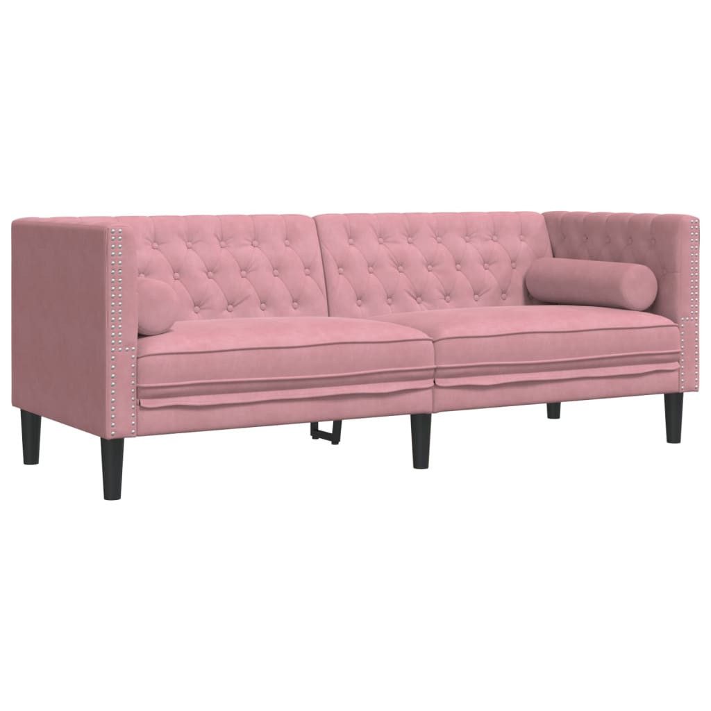 vidaXL Sofa Chesterfield-Sofa mit Nackenrollen 3-Sitzer günstig online kaufen