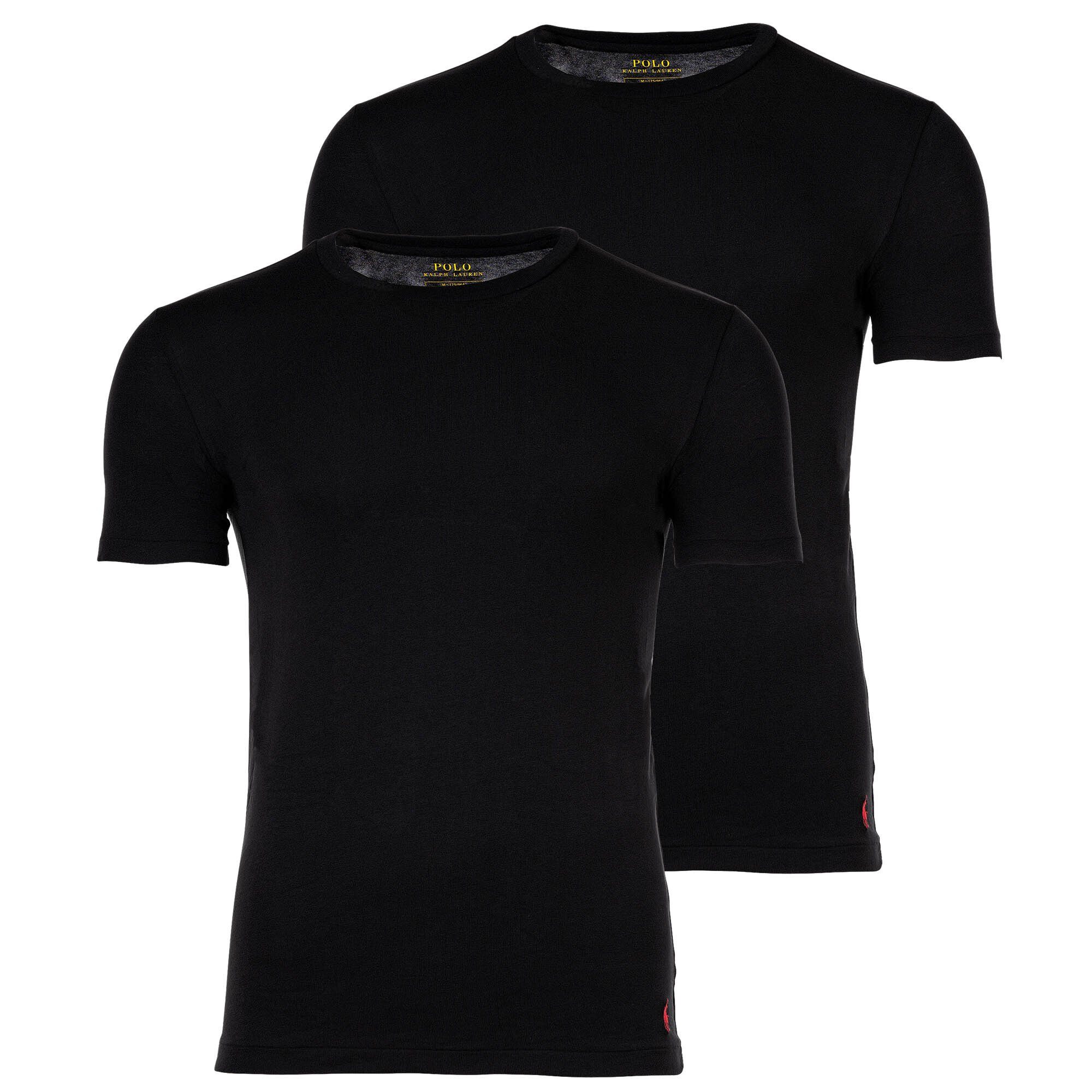 Polo Ralph Lauren T-Shirt Herren T-Shirts, 2er Pack - CLASSIC-2 PACK-CREW Schwarz