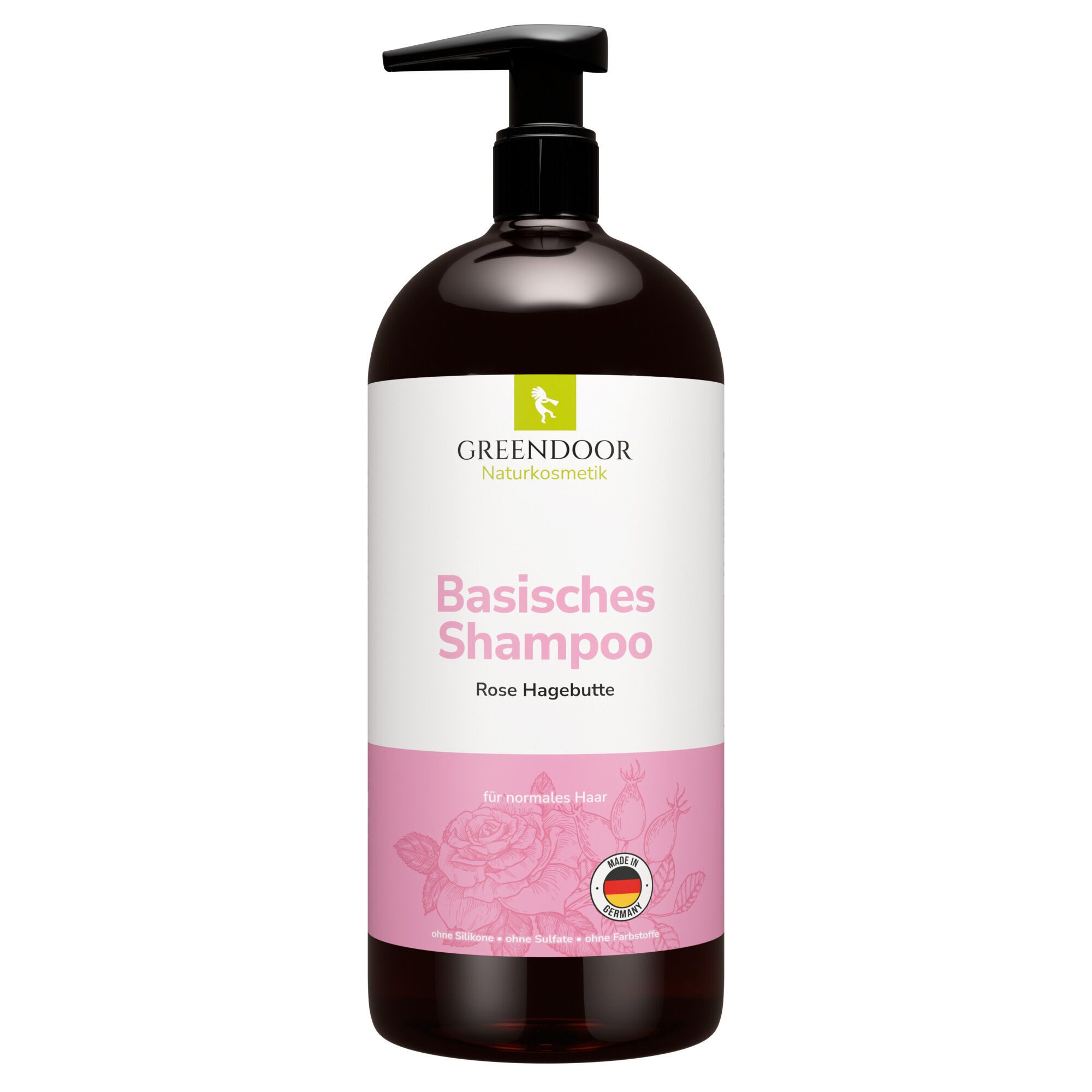 GREENDOOR Gelshampoo Basisches Shampoo XL Rose Hagebutte