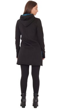 PUREWONDER Langjacke Zweifarbige Long-Kapuzenjacke jk19 aus Sweat