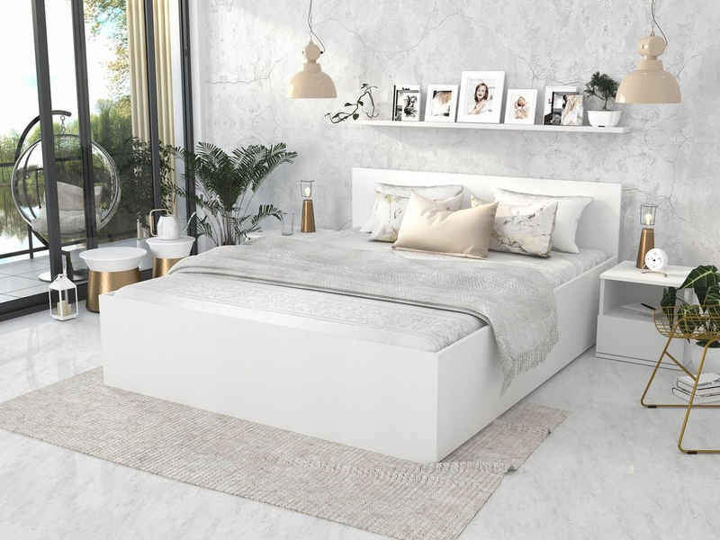 pressiode Bettgestell »Bett mit Lattenrost - Jugendbett - Doppelbett mit/ohne Matratze - Bettkasten«