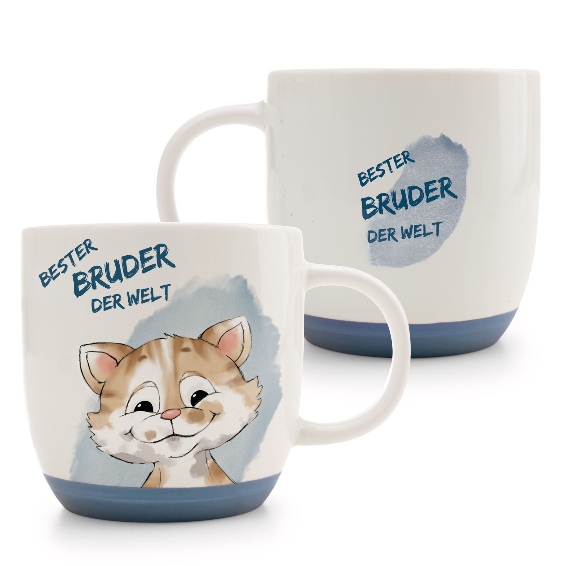 Nici Tasse Nici Katze "Bester Bruder der Welt" weiß/blau/beige 400 ml