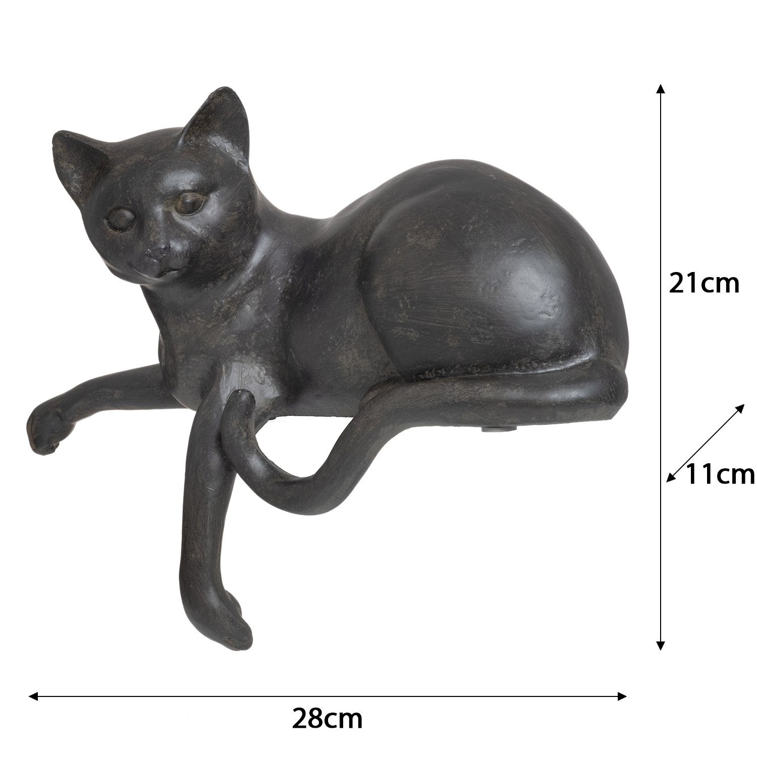 liegend, Skulptur Modern Dekofigur Geschenk 20cm Moritz Deko Figuren Kater Dekofigur TierFigur Polyresin Katze