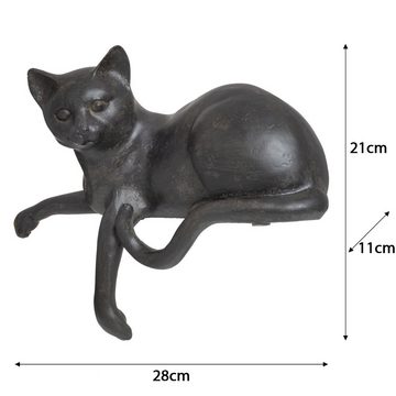 Moritz Dekofigur Dekofigur Katze 20cm Kater liegend, Polyresin Figuren Deko Geschenk TierFigur Modern Skulptur