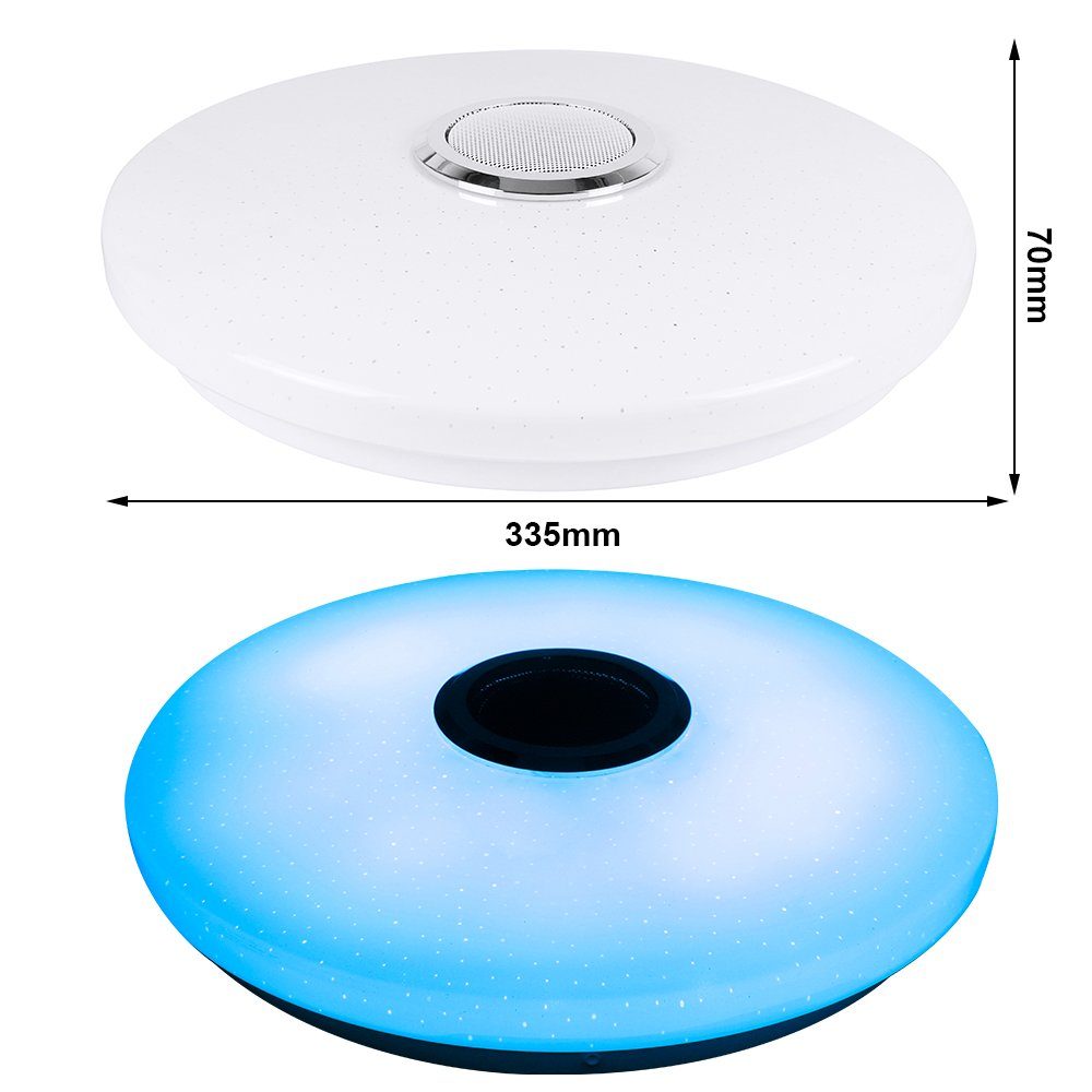 Sunicol LED Deckenleuchte Smart Deckenlampe mit Bluetooth Lautsprecher, RGB günstig online kaufen