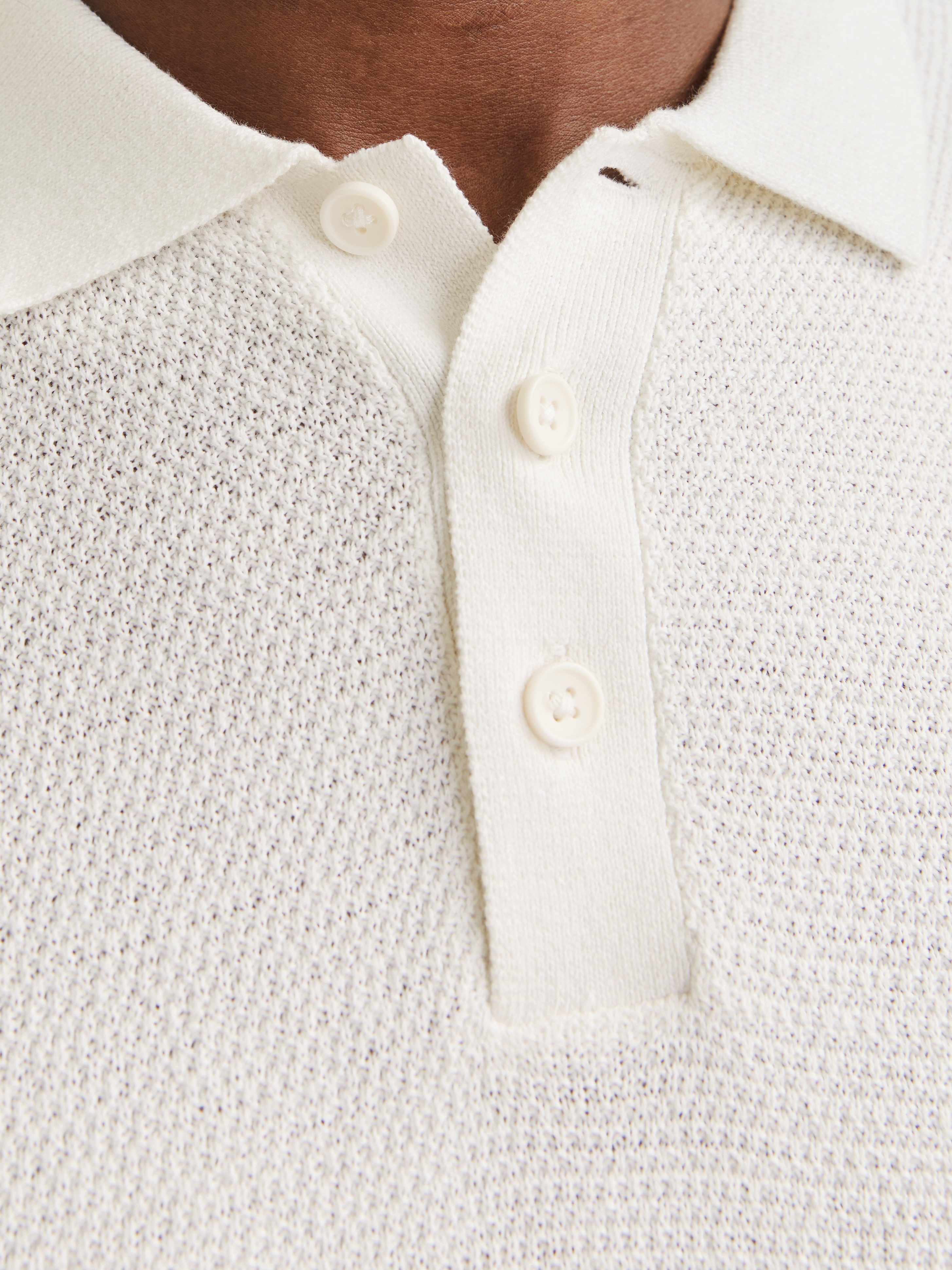 Jack & Jones Kurzarmpullover JJEGEORGE KNIT POLO SS SN mit Polo Kragen