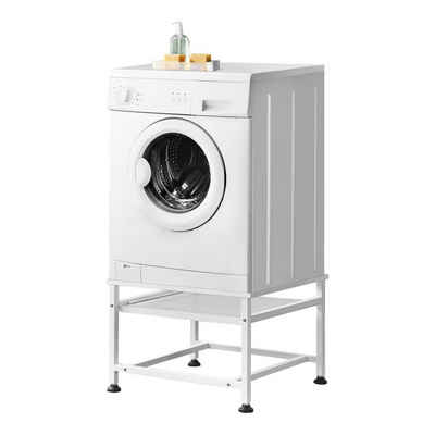 en.casa Waschmaschinenumbauschrank »Florimont« Untergestell Sockel aus Stahl bis 150kg Weiß