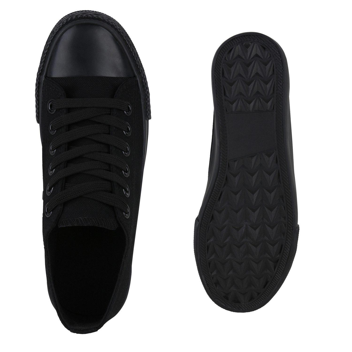 VAN HILL 841314 Sneaker Damen Sneaker Low Schnürer Bequeme Basic Stoff Freizeit