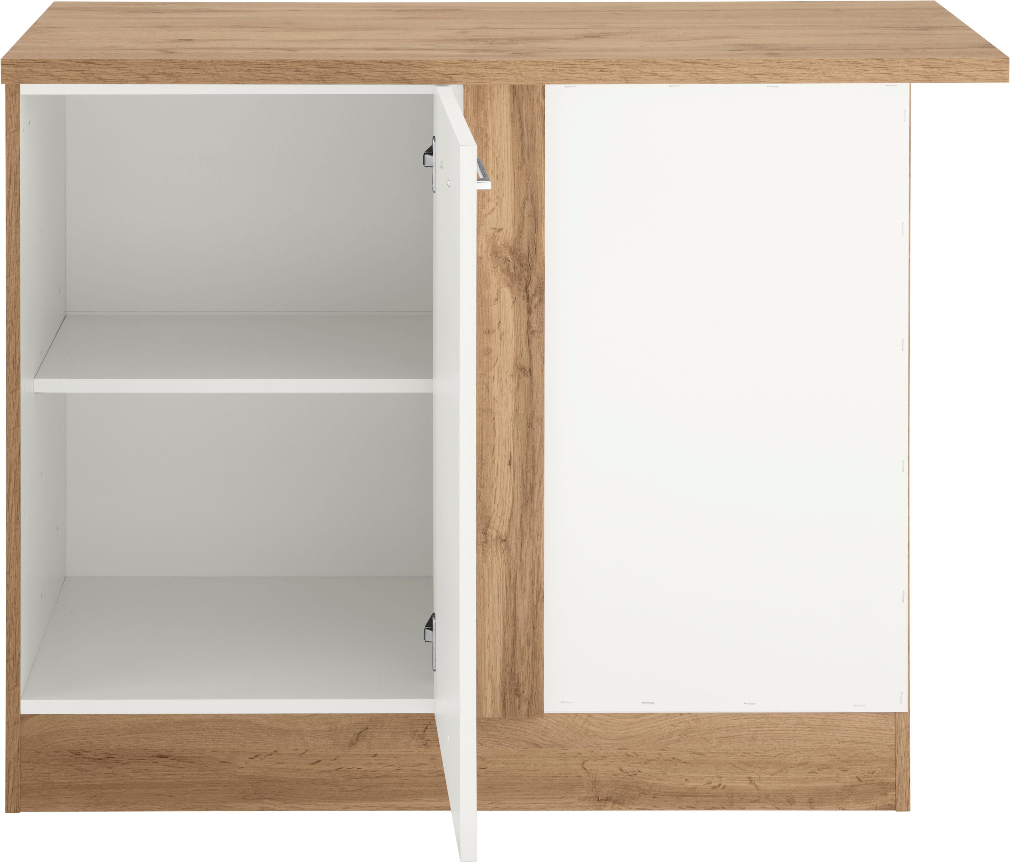 KOCHSTATION Eckunterschrank KS-Colmar 110 cm, mit Metallgriff