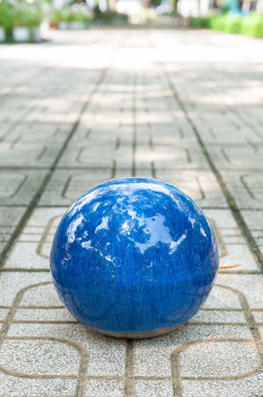 Teramico Dekokugel Gartenkugel Keramik 16cm Blau, günstig online kaufen