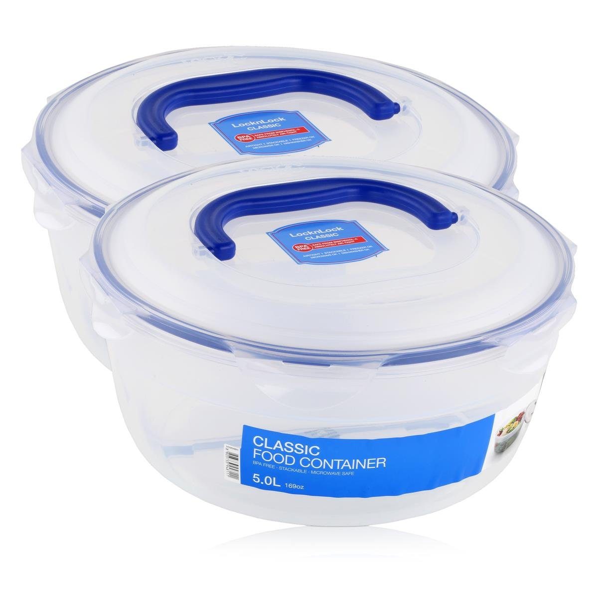 LocknLock Vorratsdose LocknLock Classic HSM948H Frischhaltedose 5L - Luft & Wasserdicht (2er, Kunststoff