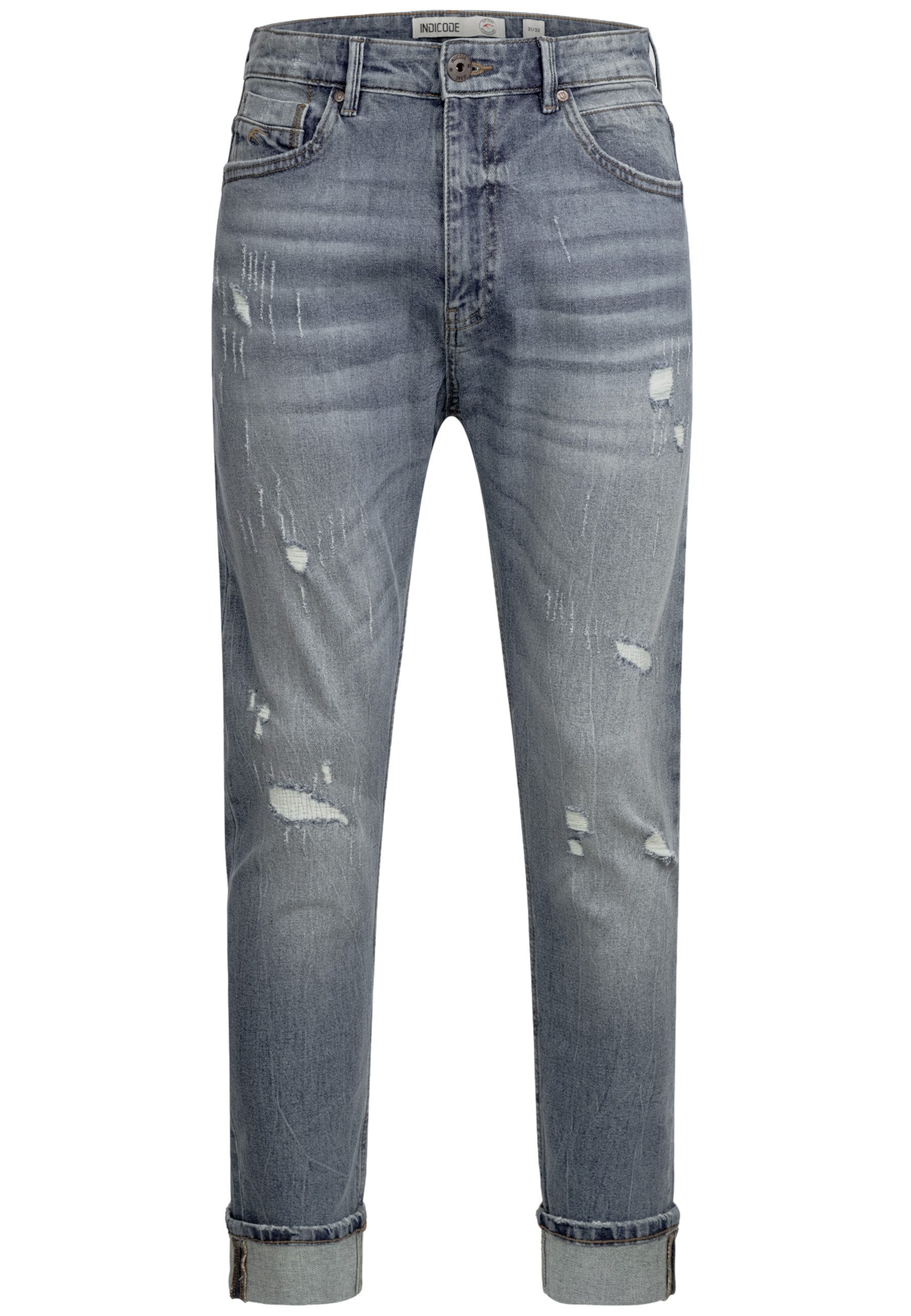 INDICODE Regular-fit-Jeans Herren INSmalinos Jeanshose Herrenhose Stylische Regular-Fit-Jeans mit elastischem Denim – Bild 2 von 5