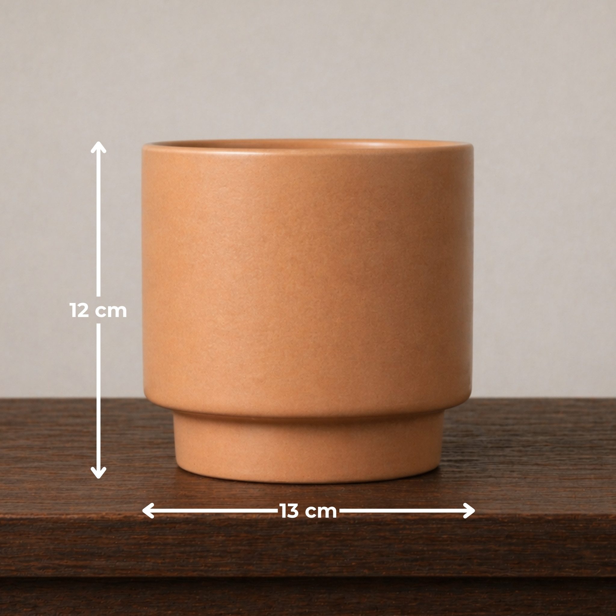 matches21 HOME & HOBBY Blumentopf Übertöpfe in Ø 13 cm, Beige Blumentöpfe im 2er Set (2 St), Blumenübertöpfe aus Keramik für Zimmerpflanzen