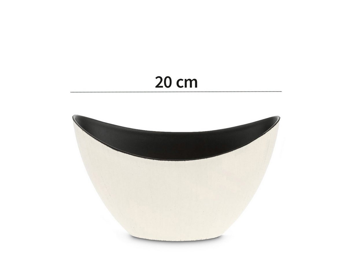 Thumbnail - matches21 HOME & HOBBY Blumentopf Pflanzschale oval 20 cm für draussen Dekoschale creme-weiss (1 St), Blumen-Schale als ...