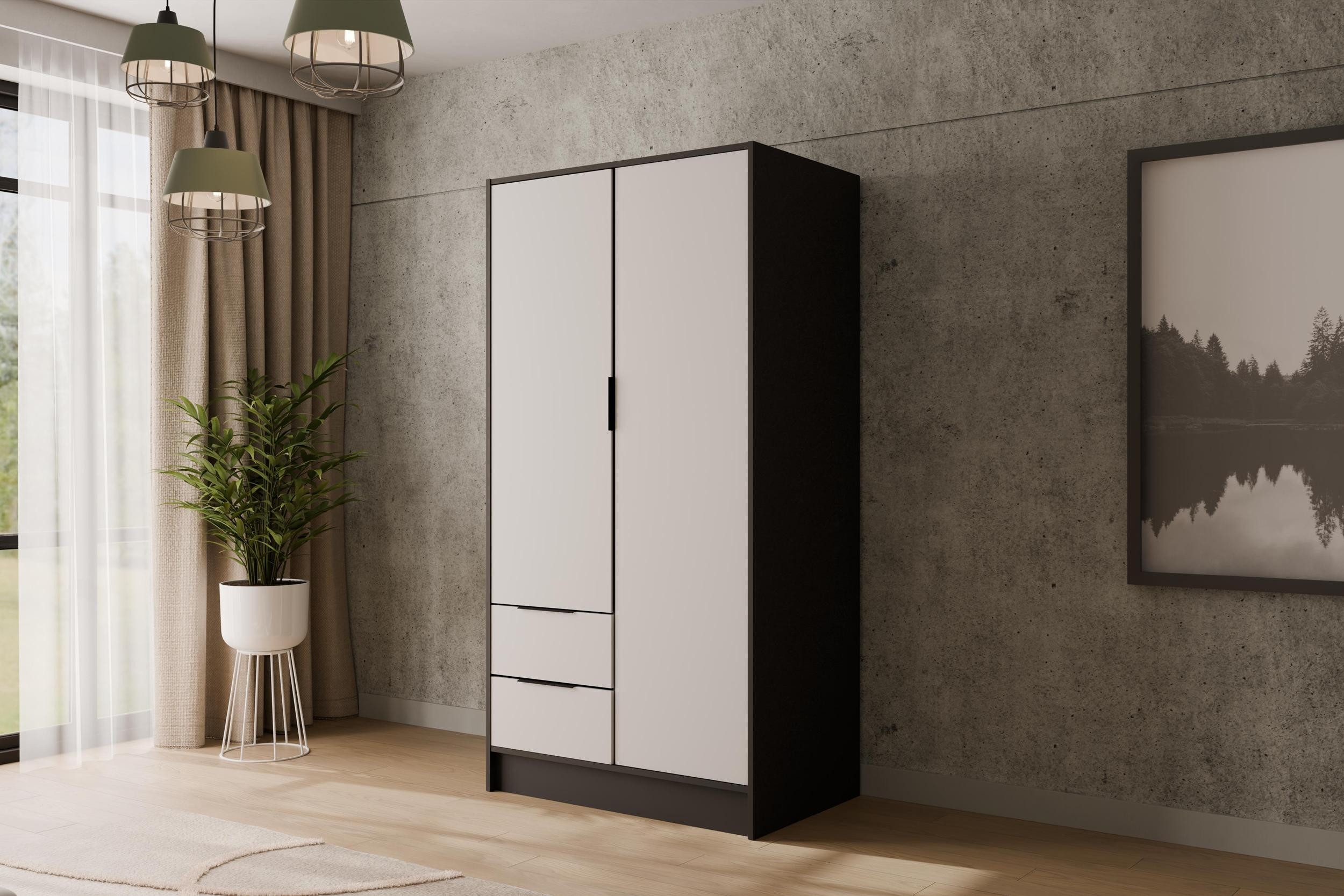 ALTDECOR Drehtürenschrank KOLIN (Kleiderschrank Garderobenschrank mit viel Stauraum, Moderner Schrank) Vielseitiger Drehtürenschrank mit Spiegeltüren Spiegel Flügeltüren