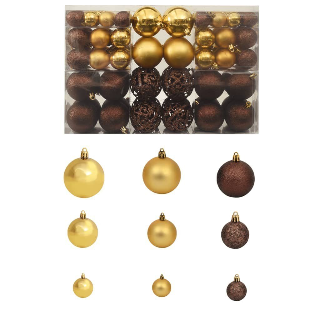 vidaXL Christbaumschmuck 100-tlg. Weihnachtskugel-Set 3/4/6 cm Braun/Bronze/Golden (100-tlg)