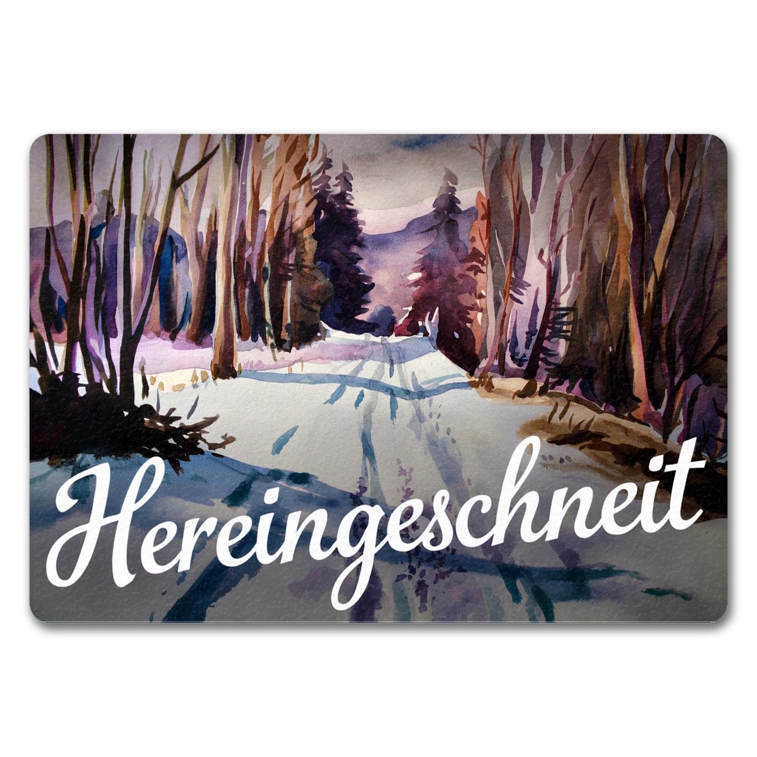 Fußmatte Schneepfad Hereingeschneit Fußmatte in 35x50 cm ohne Rand