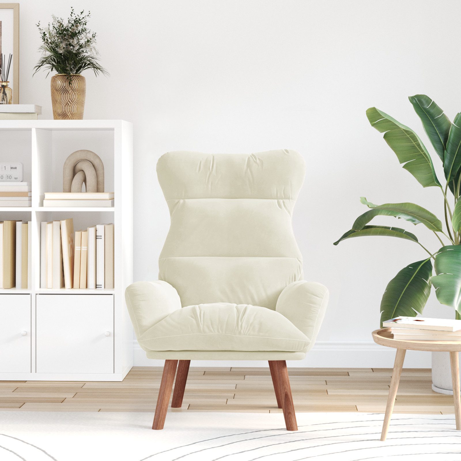 vidaXL Sessel Entspannungsstuhl Creme Velvet (1-St) günstig online kaufen