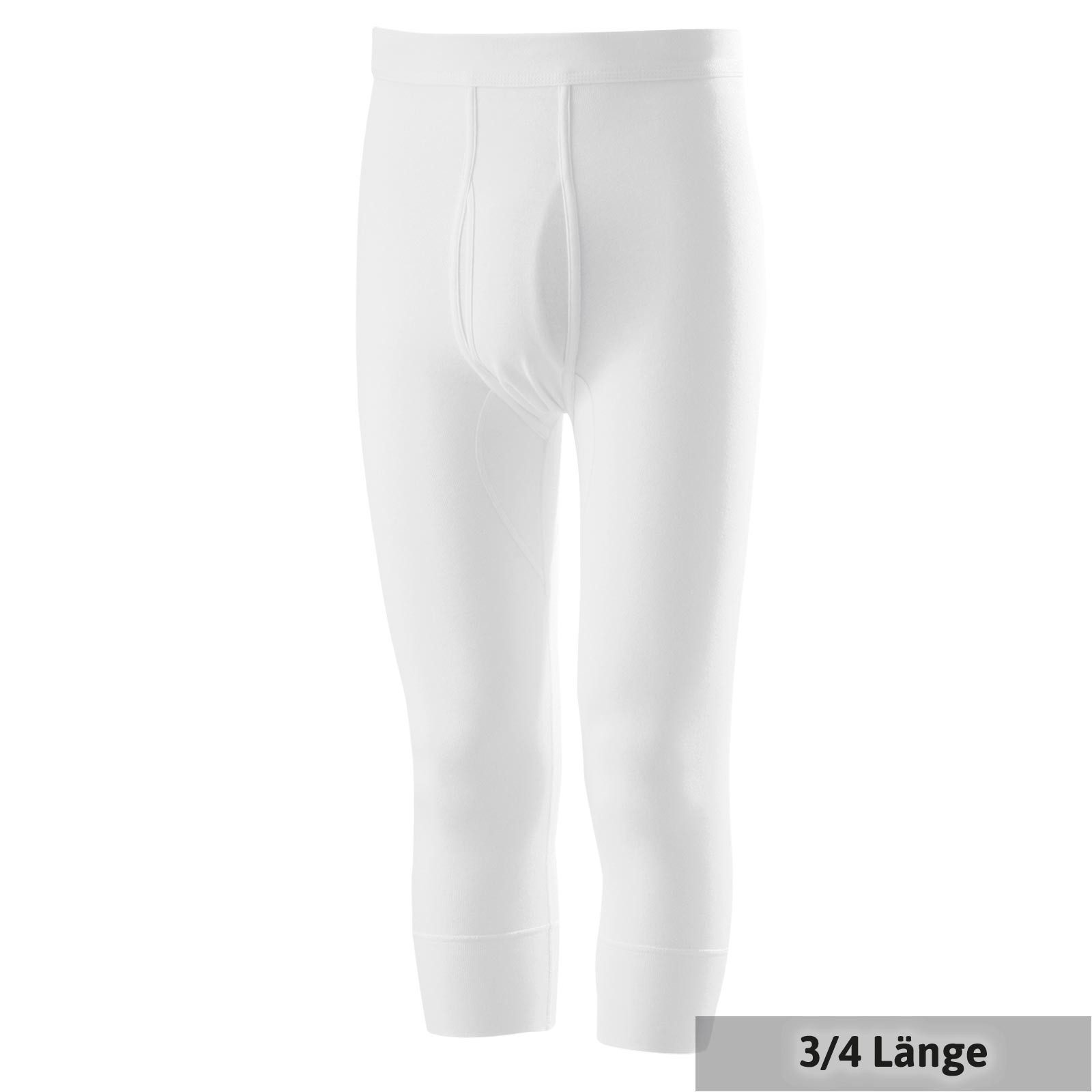 Lange Unterhose Übergrößen Unterhose 3/4 lang Feinripp weiß Adamo