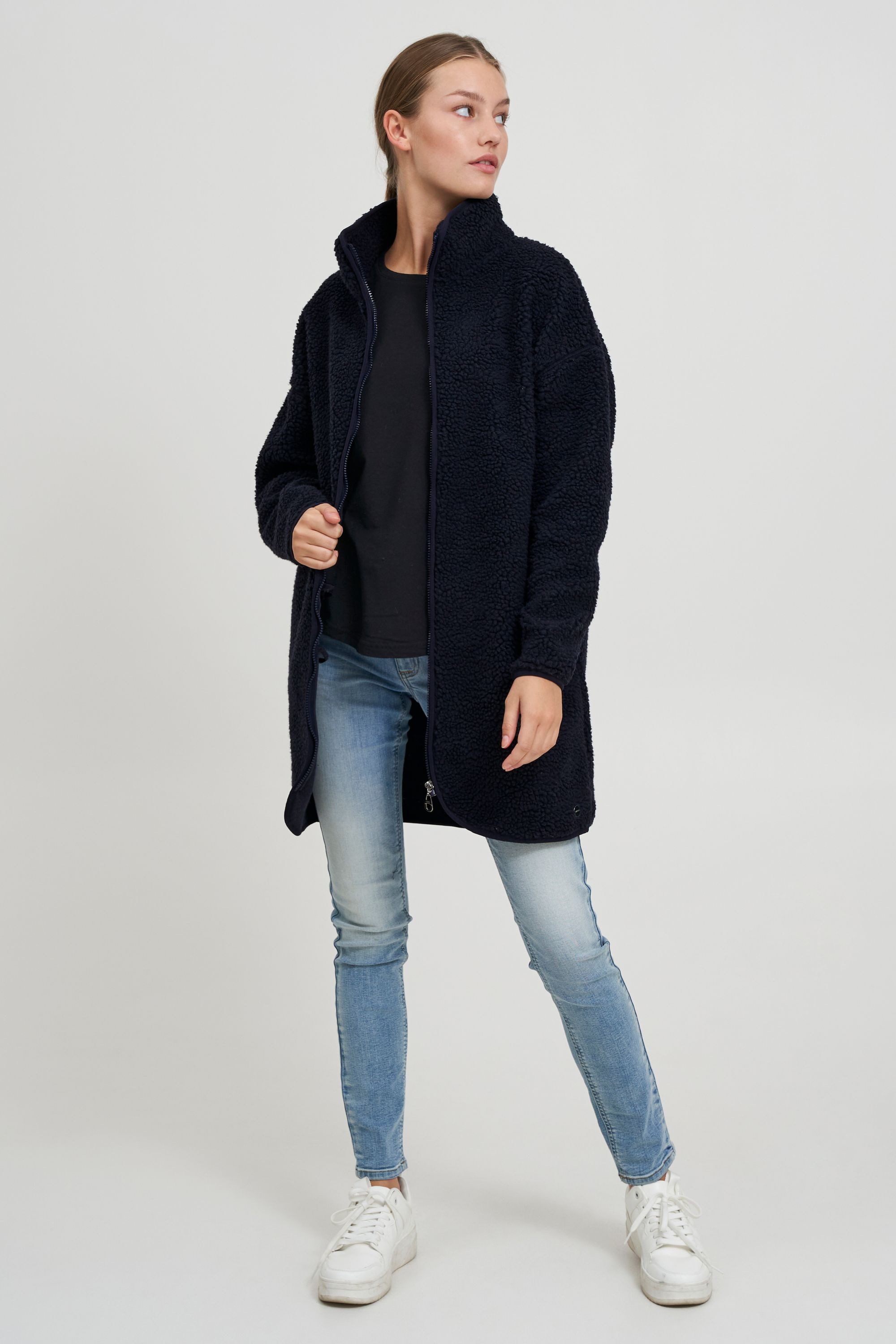 OXMO Kurzmantel OXTova Teddymantel mit Stehkragen