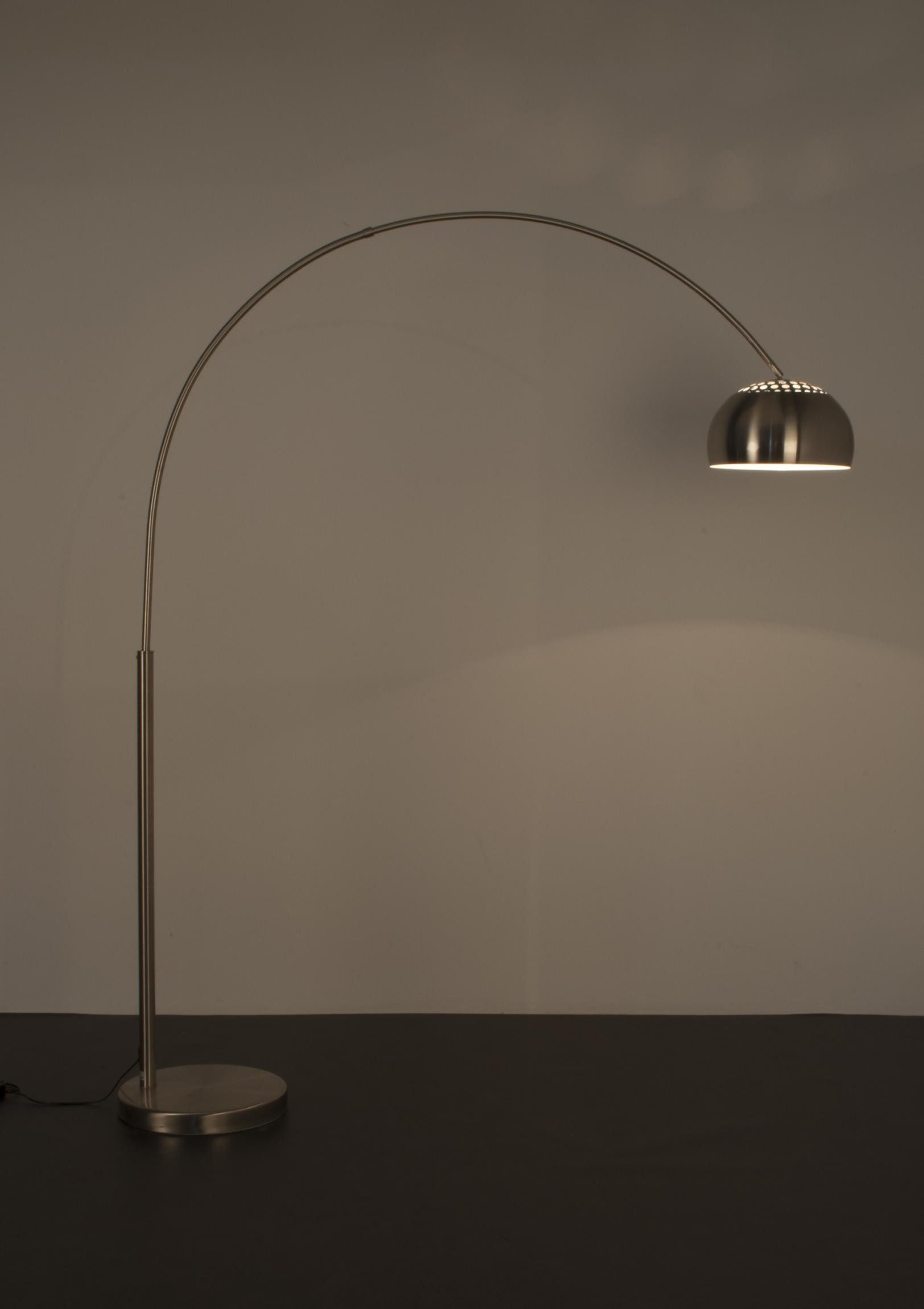 Trendmöbel24 Stehlampe Stehlampe Bogenlampe METAL BOW gebürstet von Zuiver, ohne Leuchtmittel