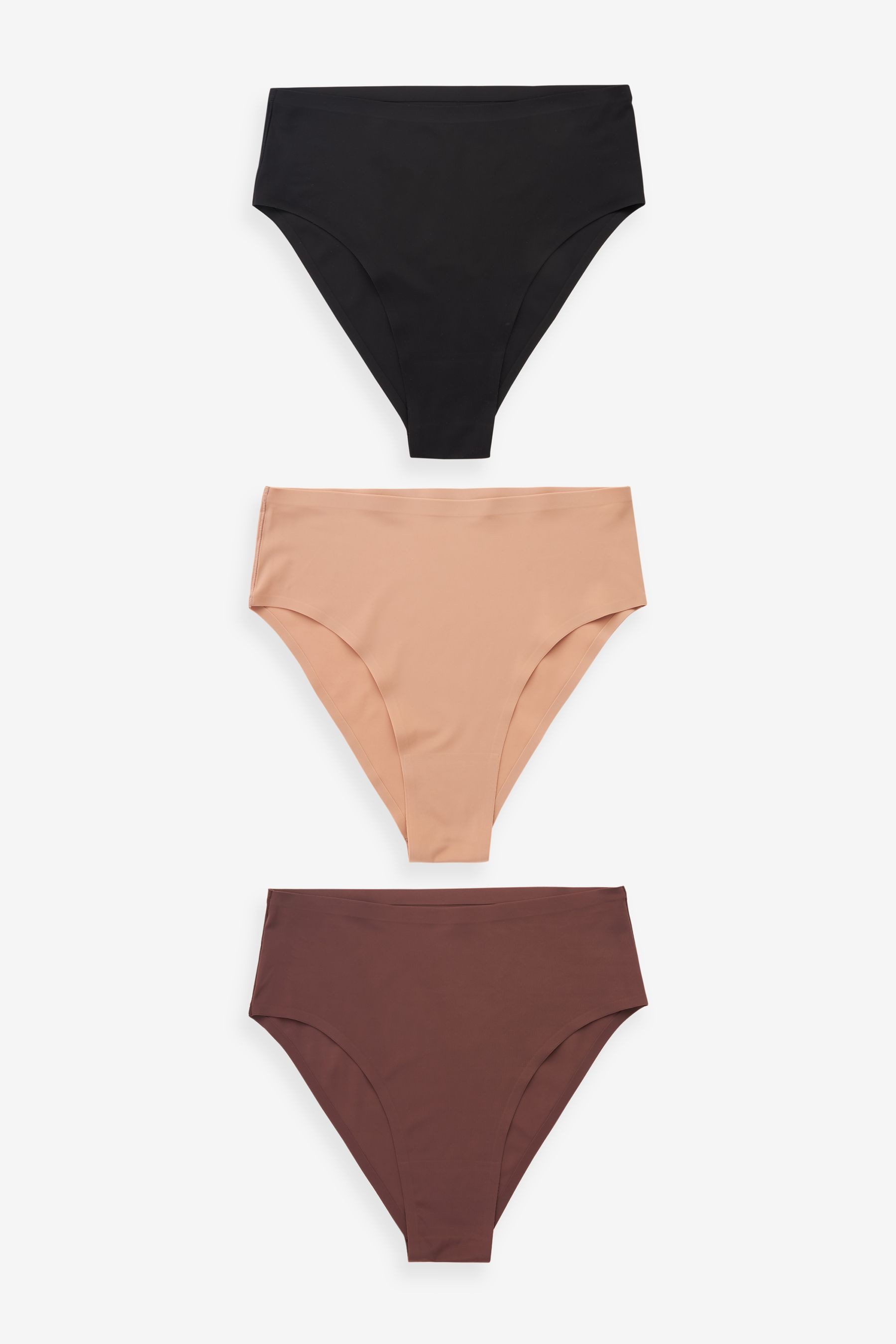 High-Waist-Slip 3er-Pack No VPL Hochbund-Slips, hohes Bein