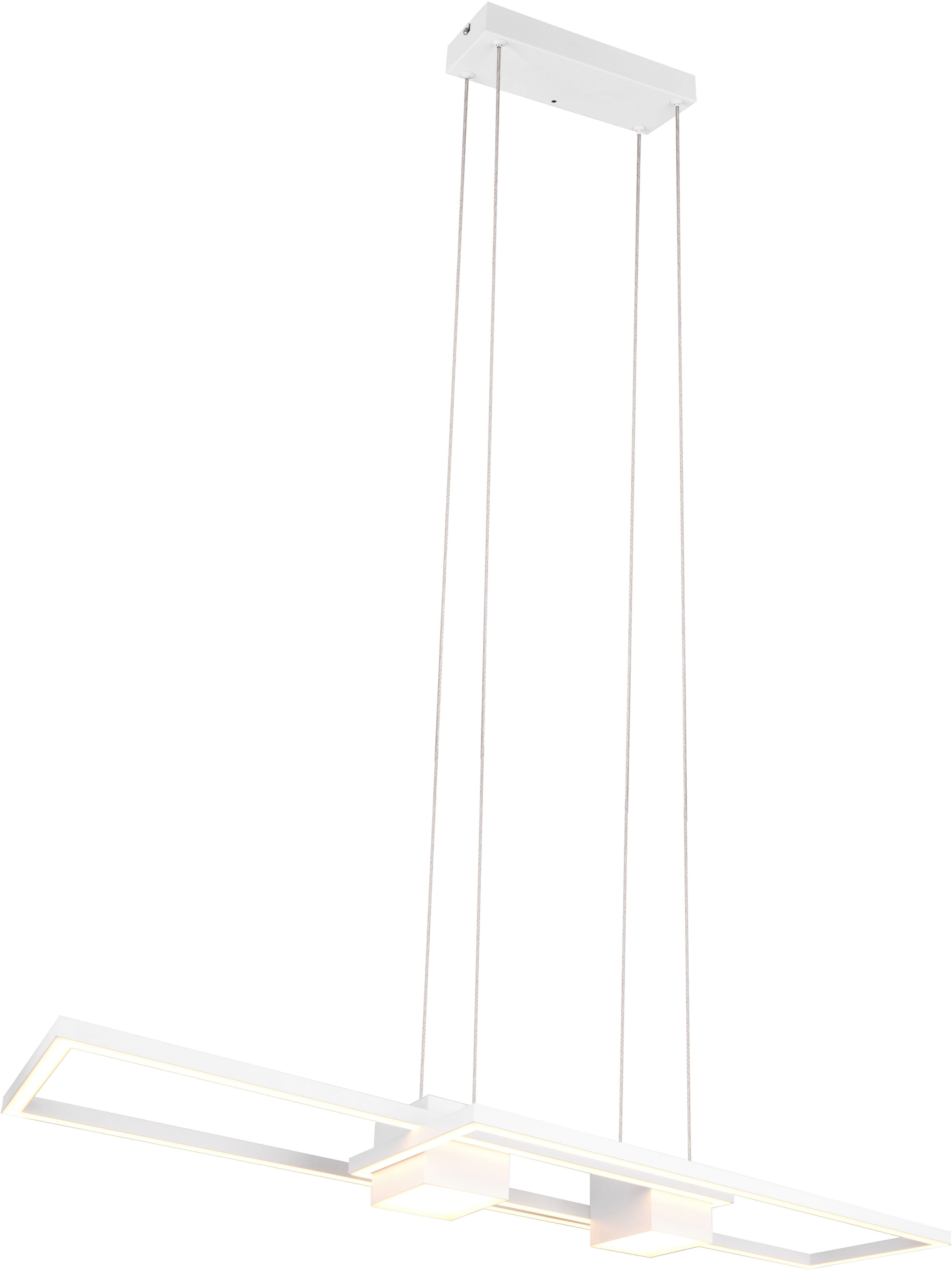 TRIO Leuchten LED Pendelleuchte ALBANY, LED Hängelampe Wohnzimmer mit Fernbedienung, dimmbar, CCT, Dimmfunktion, LED fest integriert, warmweiß - kaltweiß, Lichtfarbe einstellbar, Memoryfunktion, Nachtlicht, up-and-down Licht