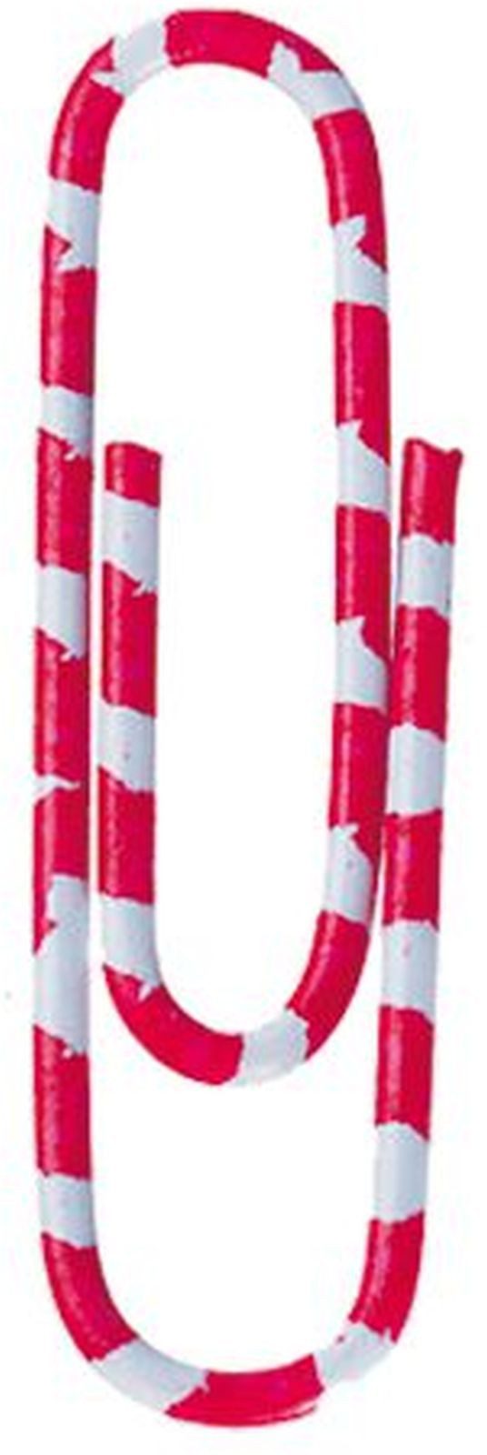 ALCO Büroklammer Briefklammer Zebra kunststoffüberzogen 28mm weiß-rot VE=100 Stück
