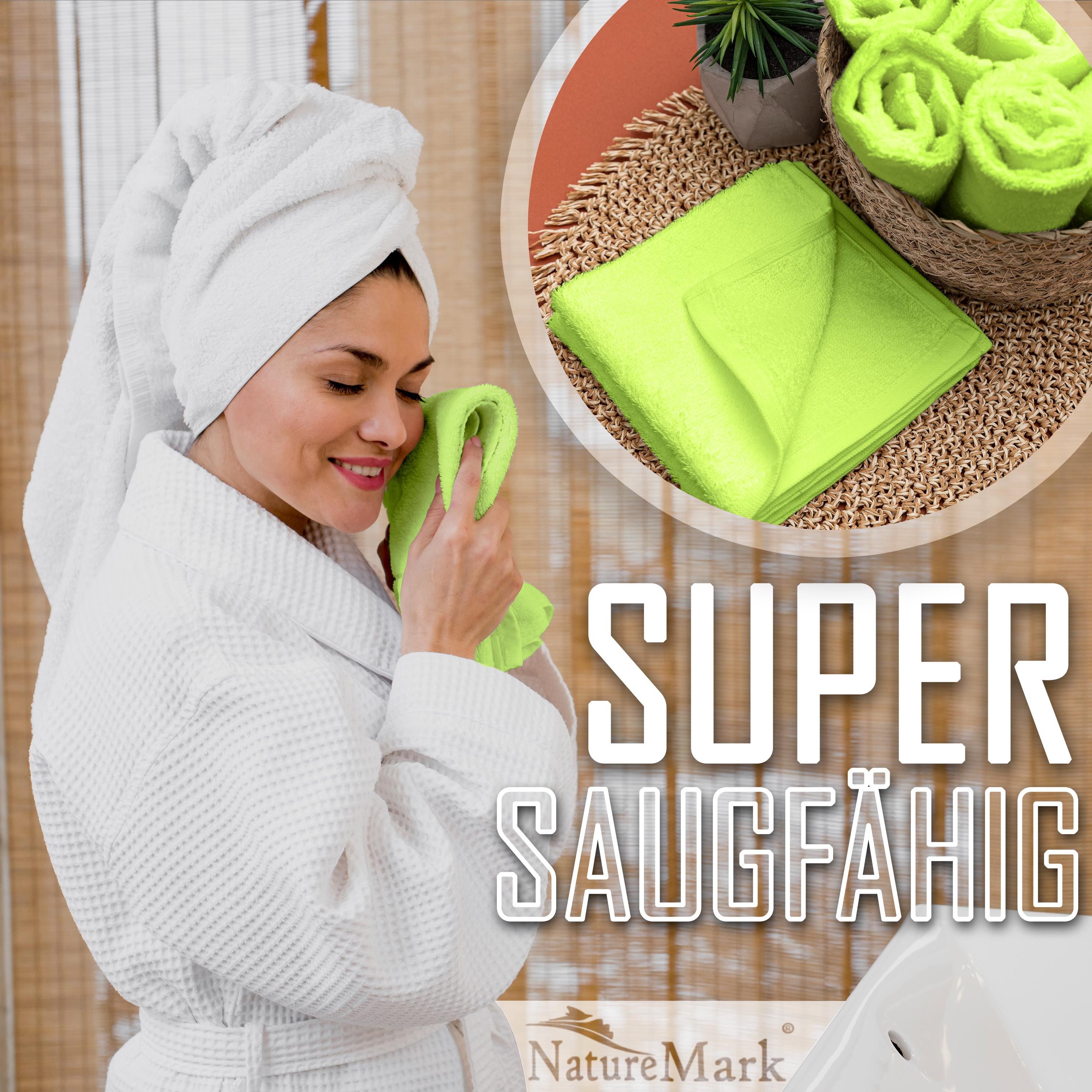 NatureMark Seiftuch 10er-Set Seiftücher 30x30cm 100% Baumwolle, (10-St), Frottier Waschlappen Seiflappen 30 x 30 cm, Apfel grün