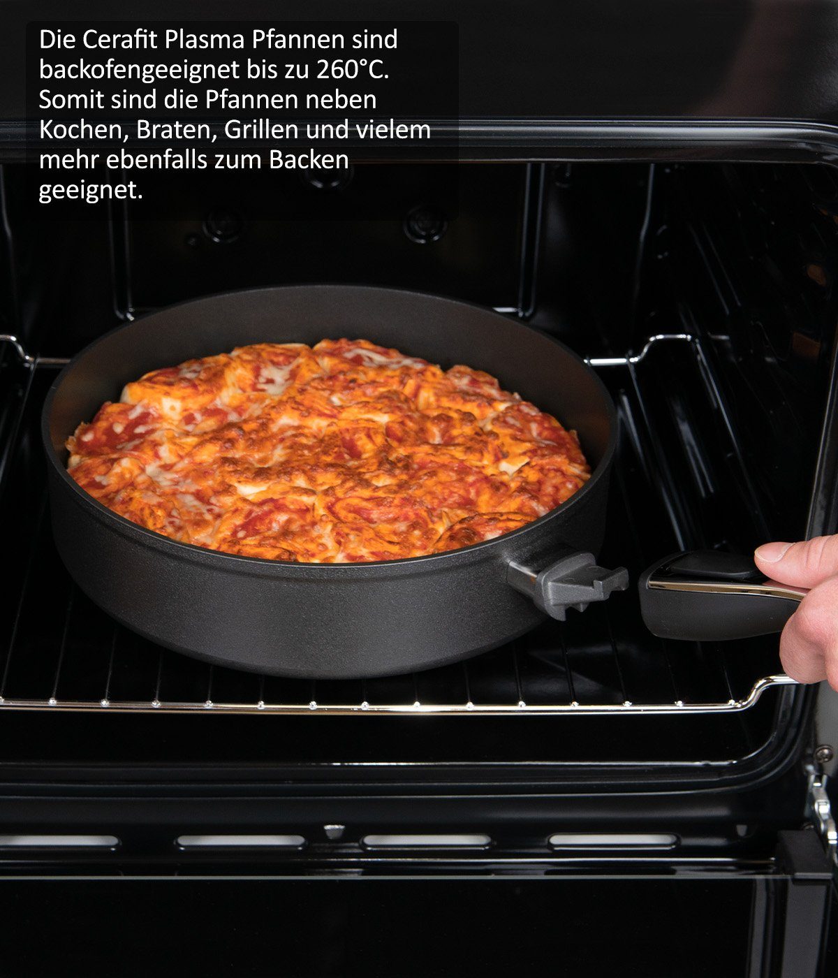 Genius Bratpfanne Cerafit Plasma Pfanne 24 cm, Aluminium (2er Set, 1 Bratpfanne 1 Deckel), Antihaft-Beschichtung, induktionsgeeignet, abnehmbarer Griff – Bild 5 von 5