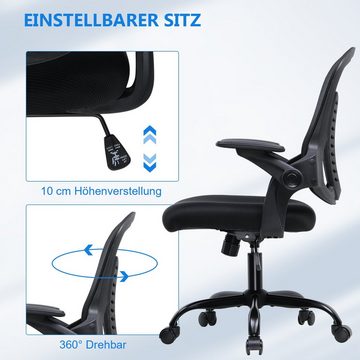 COMHOMA Bürostuhl Ergonomischer Schreibtischstuhl, Chefsessel, Drehstuhl, Verstellbare Armlehnen Wippfunktion von 90° bis 125°