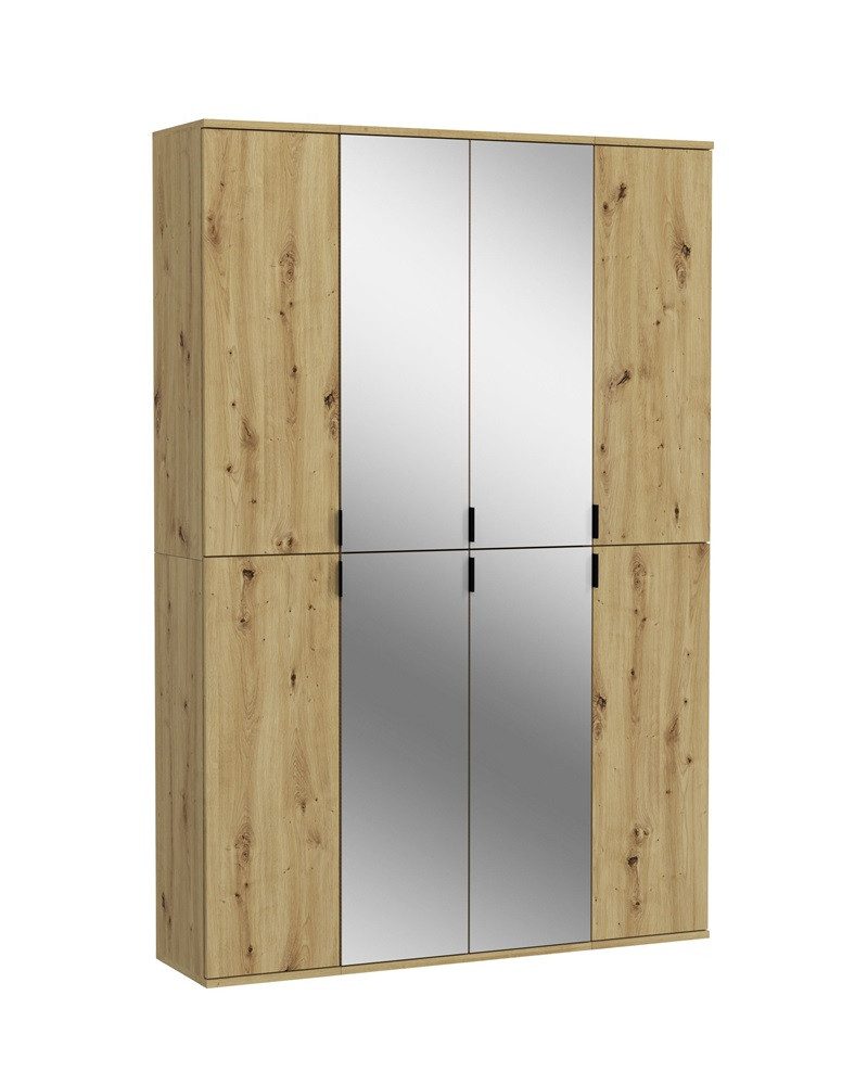 Kleiderschrank Garderobenschrank Projekt X, Artisan Eiche / Spiegeltüren, 3-teilig