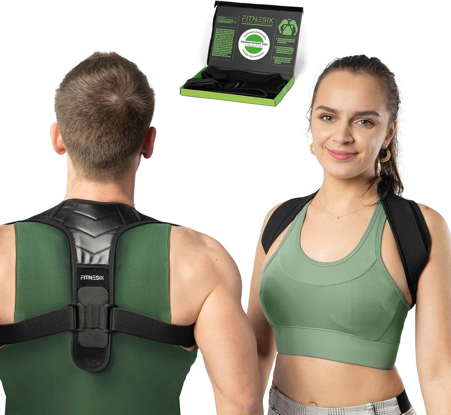 FITNESIX Rücken Stützgürtel Rückengurt Gesunder Rücken Haltungskorrektur Geradehalter, kein einschnüren mehr und für jeden Rücken anpassbar