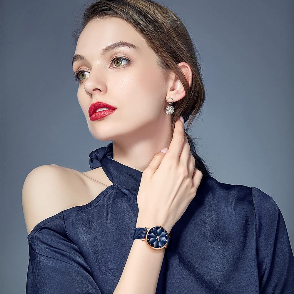 Haiaveng Quarzuhr Kreative Simplicity Damen-Armbanduhr, Damenarmbanduhr,blau Elegant