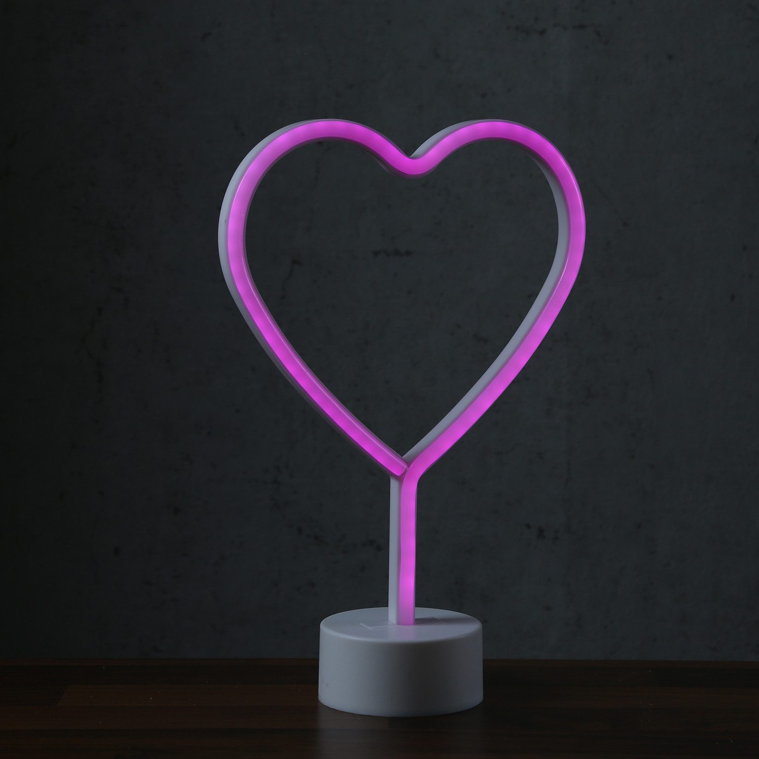 SATISFIRE LED Dekolicht LED Neonlicht Herz pink Neonschild Leuchtfigur Batterie USB 30cm, LED Classic, pink – Bild 5 von 5
