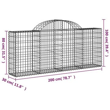 vidaXL Blumentopf Gabionen mit Hochbogen 11 Stk. 200x30x80/100cm Verzinktes Eisen (11 St)