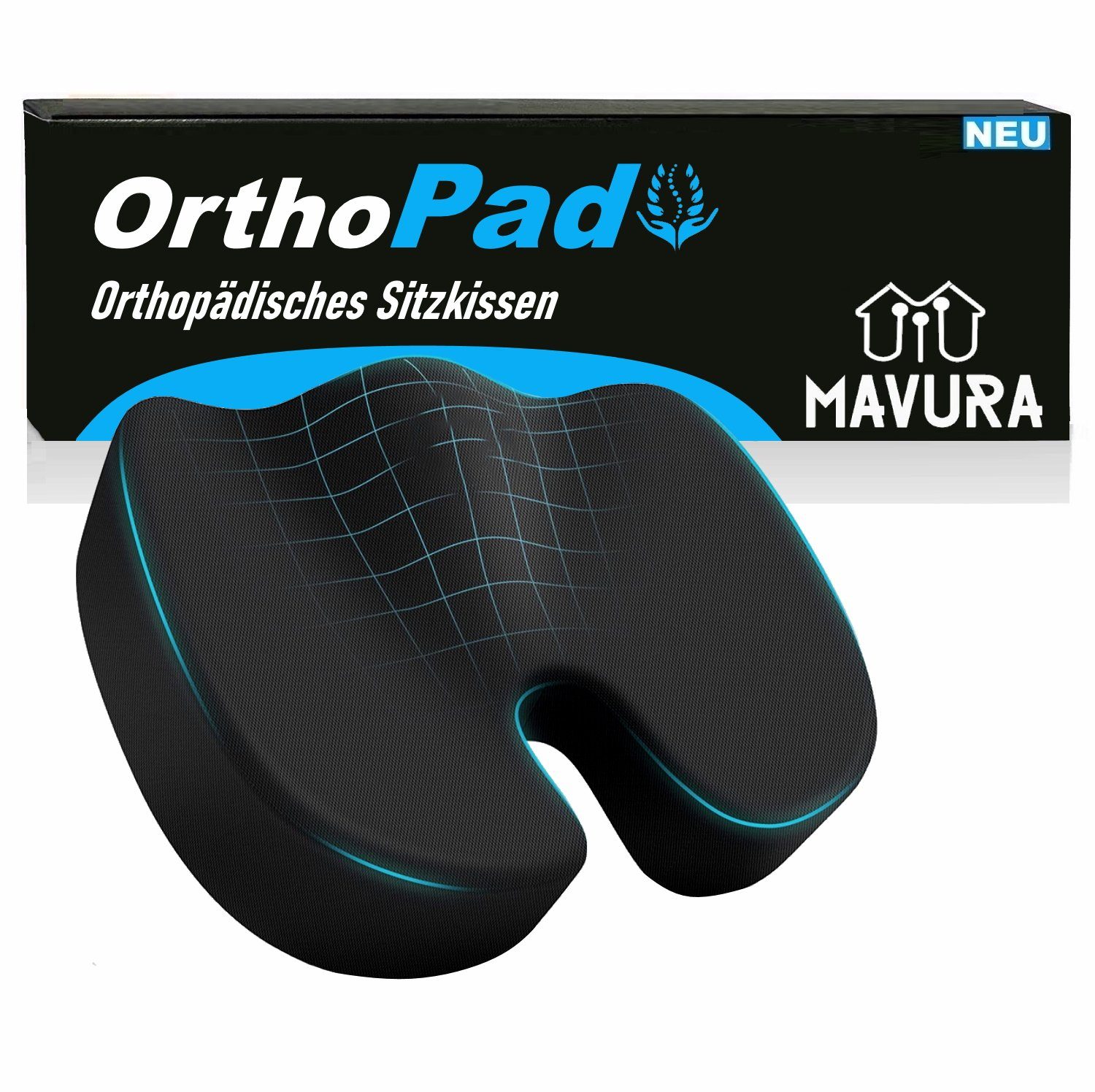 MAVURA Sitzkissen OrthoPad Orthopädisches Sitzkissen ergonomisches