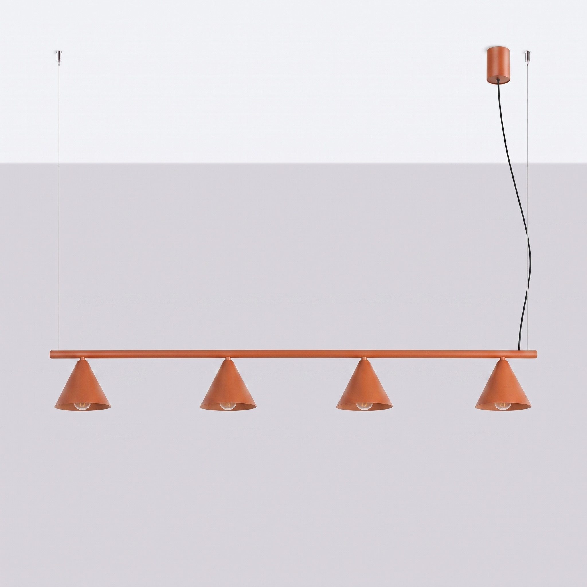 SOLLUX lighting Kronleuchter Kronleuchter NOX 4L rote ocker, Nicht enthalten